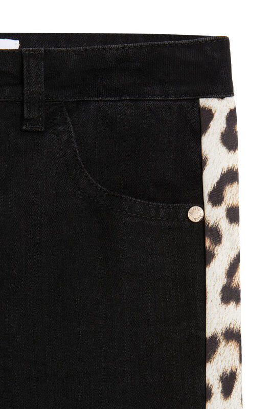 JU Side-stripe slim-fit jeans BLACK LJJ201-DN001