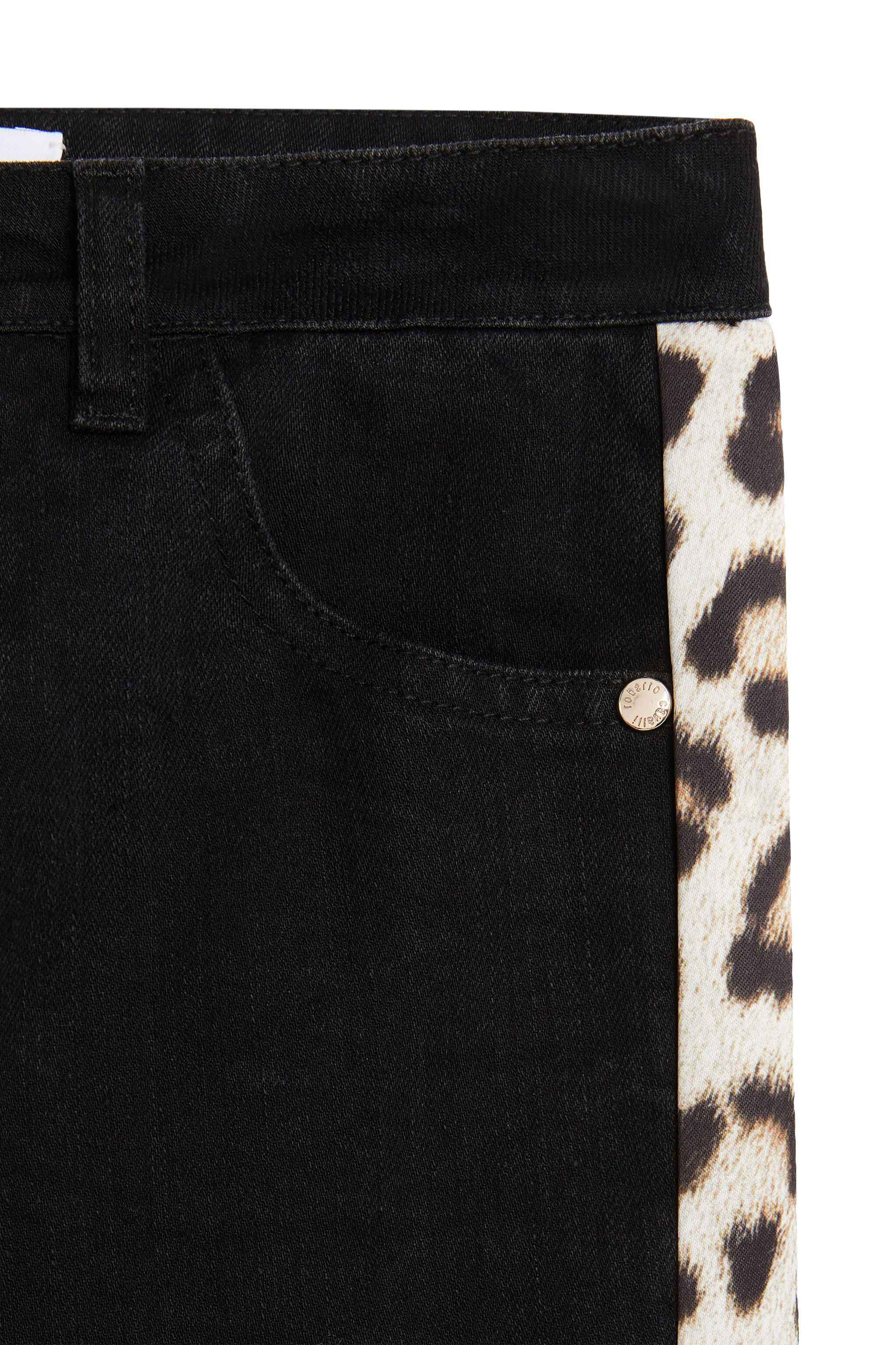 JU Side-stripe slim-fit jeans BLACK LJJ201-DN001