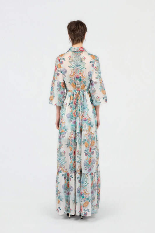 JC Abito Stampa Tropical Garden TURCHESE CHIRO WFT326-WF724