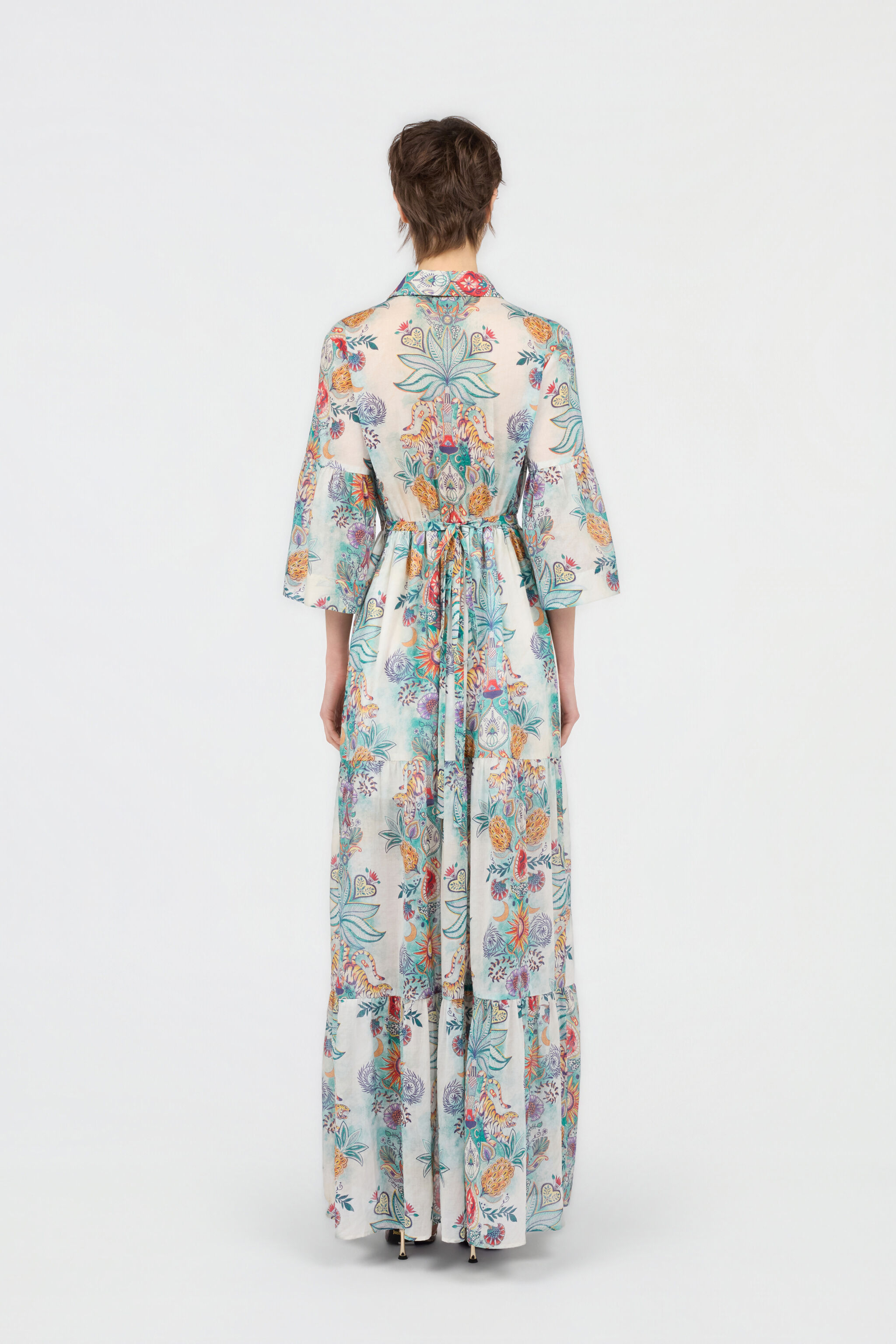 JC Abito Stampa Tropical Garden TURCHESE CHIRO WFT326-WF724