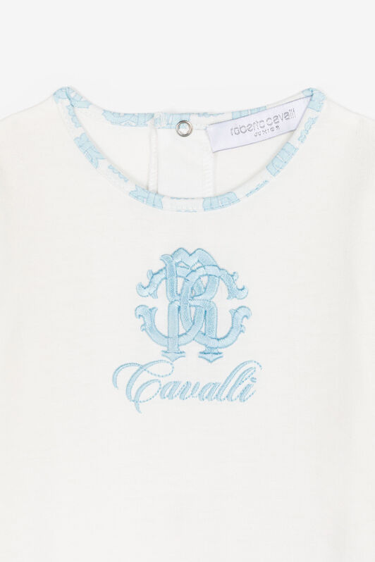 JU RC Monogram-Embroidered Babygrow Set Light blue RJT838-JD001
