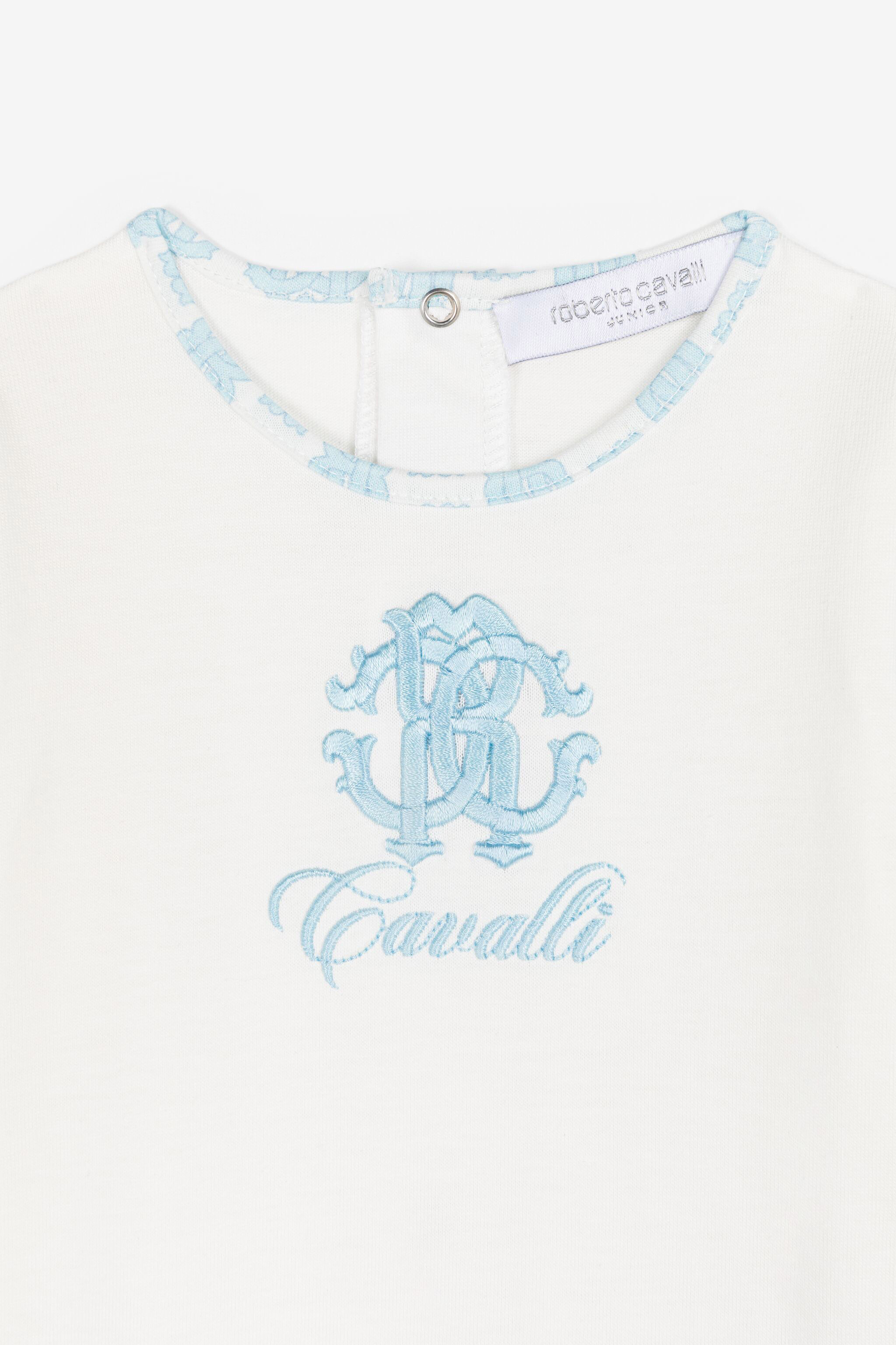 JU RC Monogram-Embroidered Babygrow Set Light blue RJT838-JD001