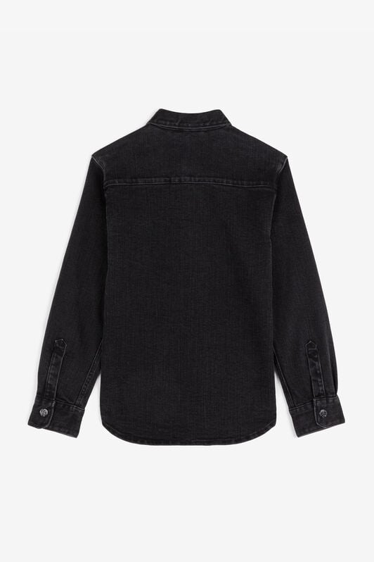 JU Logo-Patch Denim Shirt Black RJJ701-DS015
