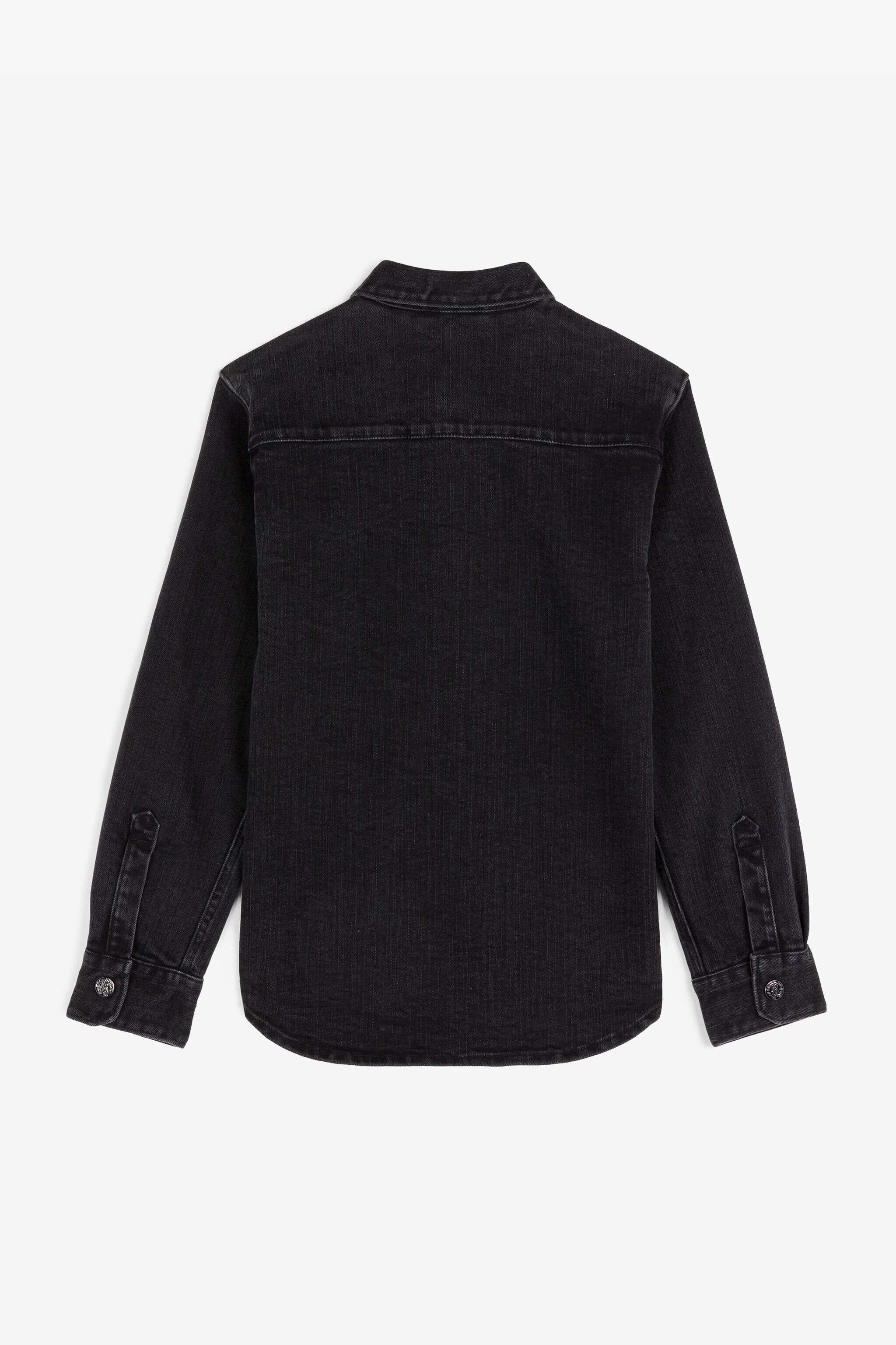JU Logo-Patch Denim Shirt Black RJJ701-DS015