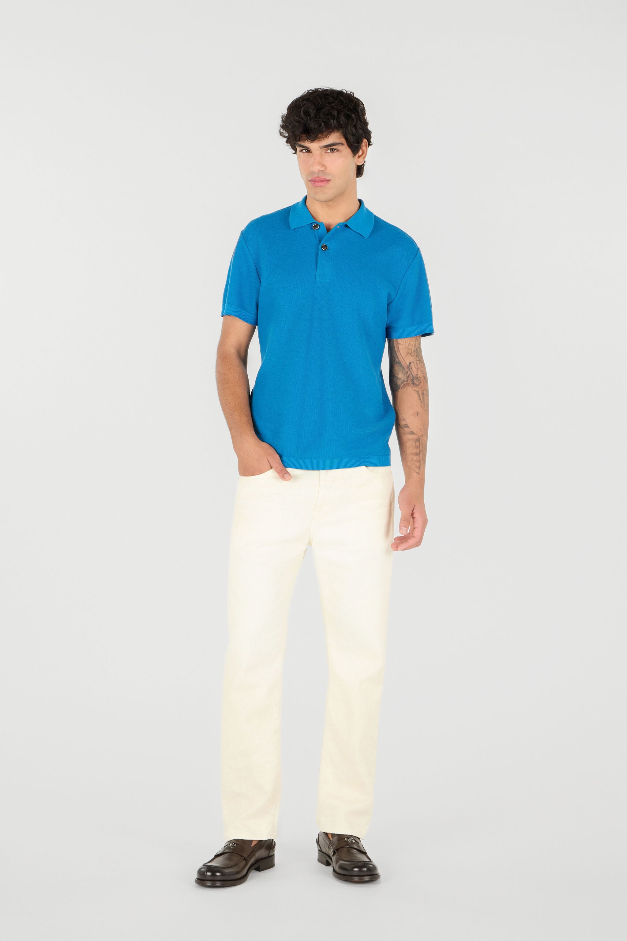 RC Man Cotton Polo Azul UMM640-MG005