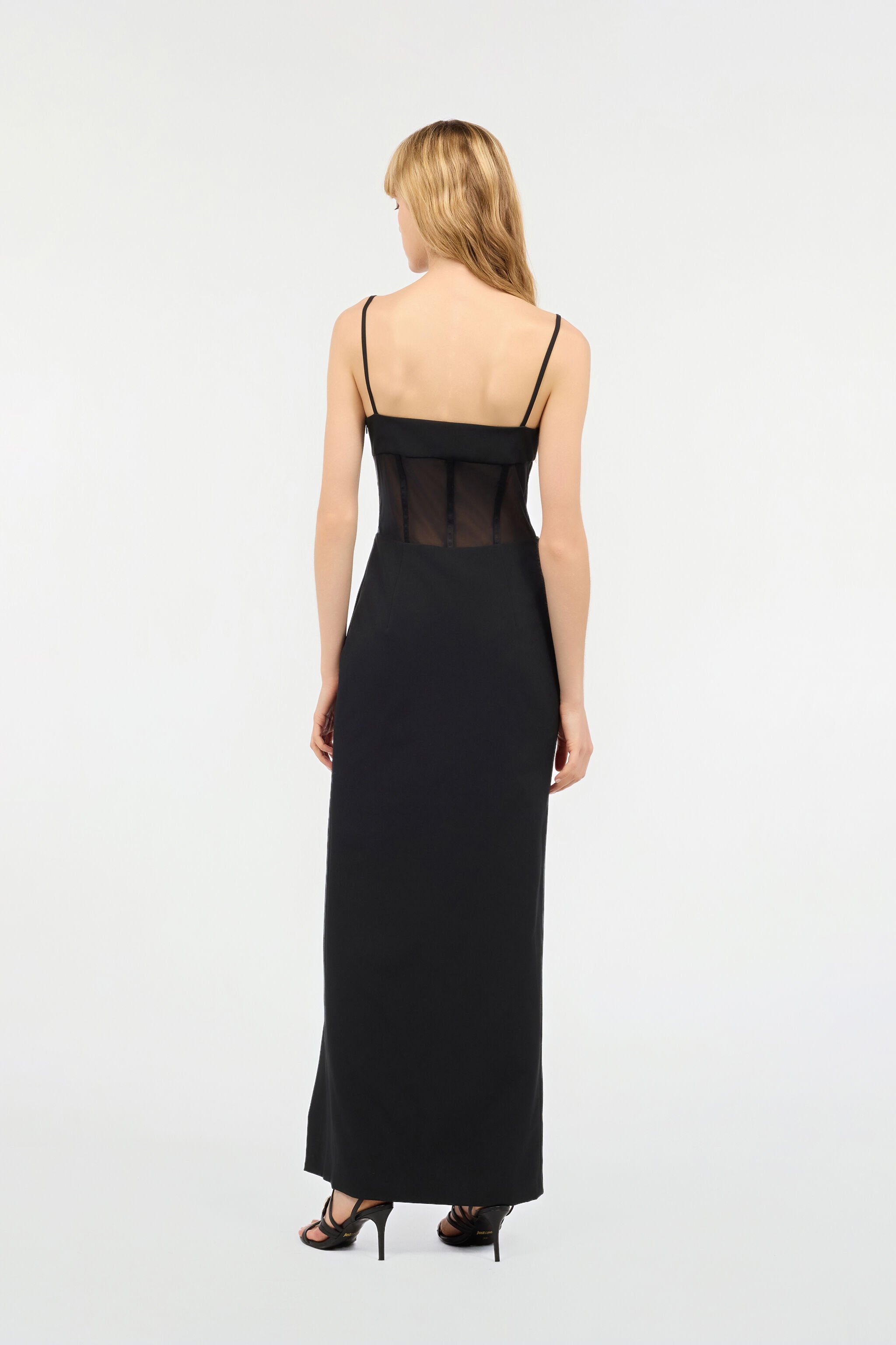 JC Langes Kleid See-Through Schwarz UFT177-UF243