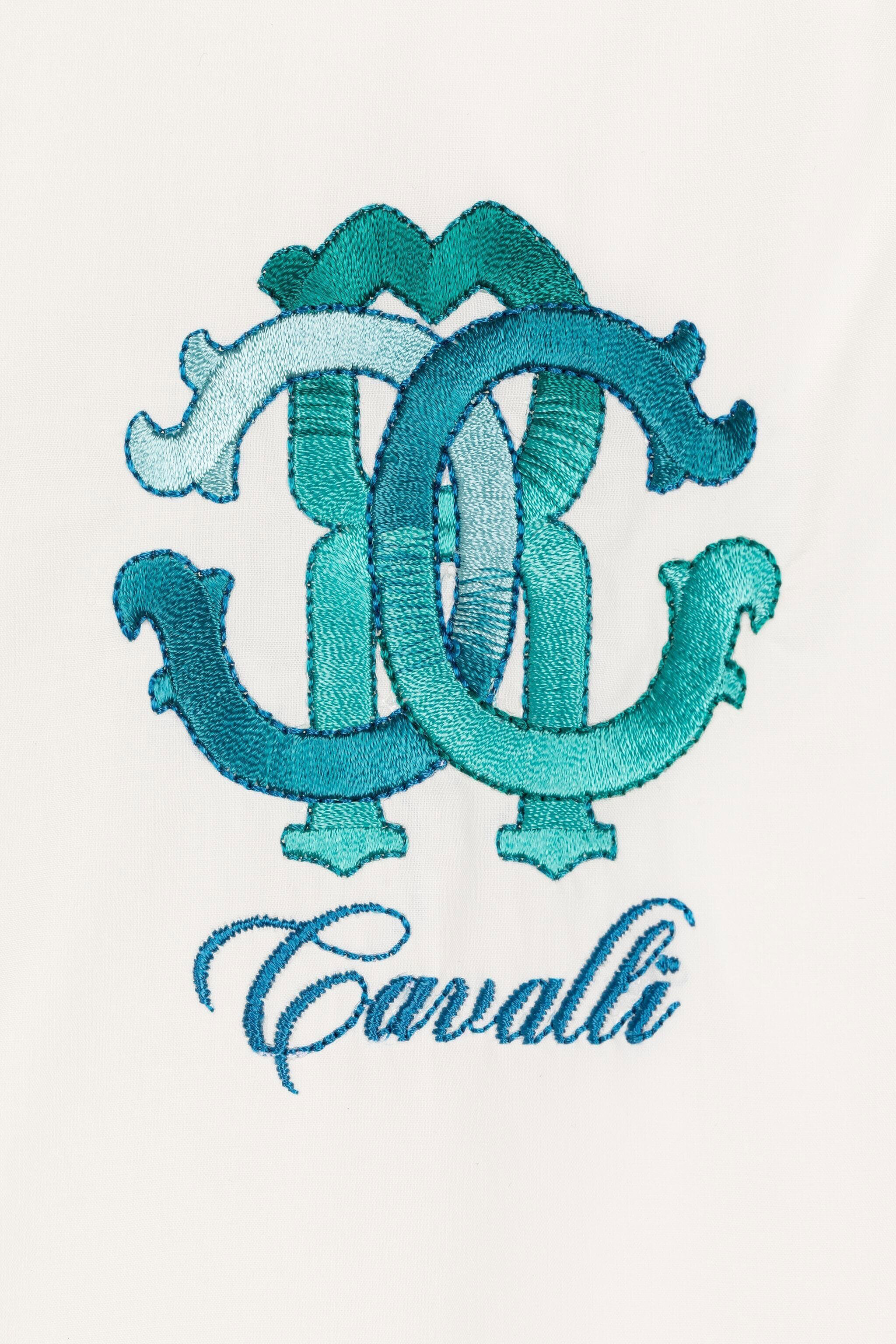 JU Logo-embroidered long-sleeve shirt White QJT713-CH004