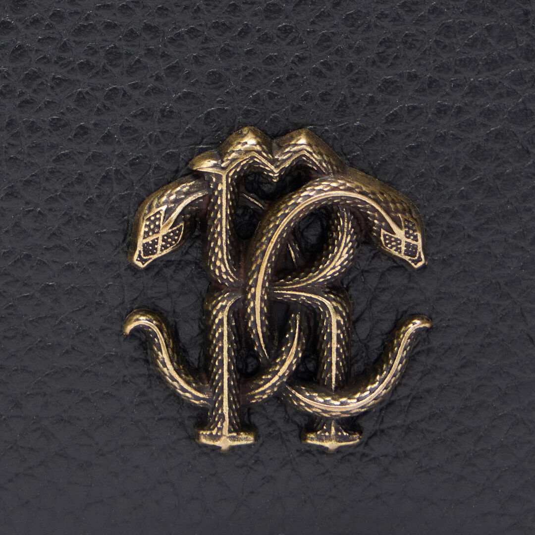 RC Black Card Holder with Mirror Snake Monogram BLACK QOA00E-PZO37