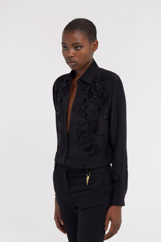 RC Shirt with lace Black SKR785-SY001