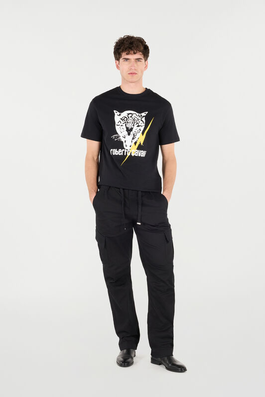 RC T-Shirt With Lightning Bolt And Jaguar Black POT60B-JD060