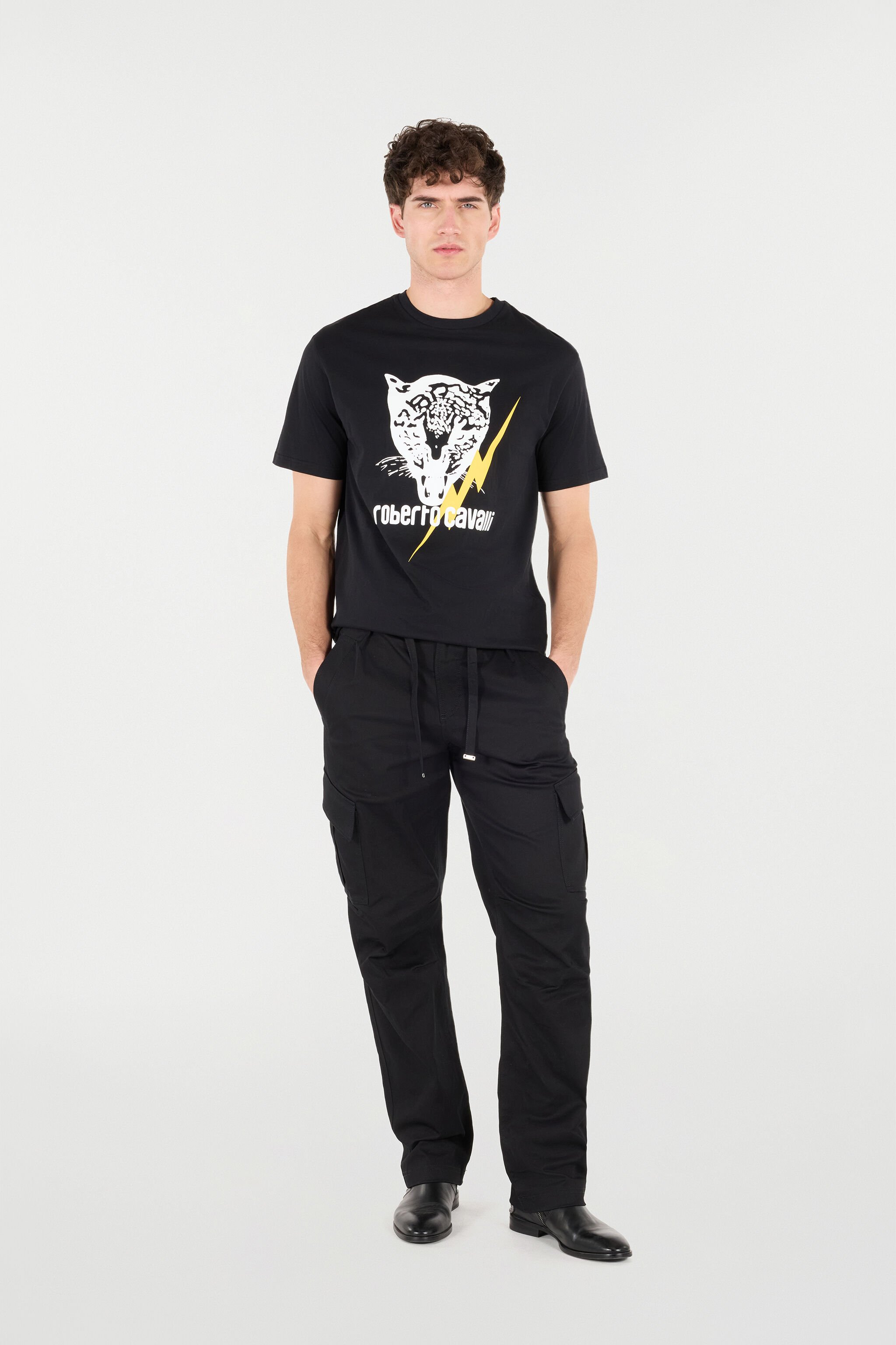 RC T-Shirt With Lightning Bolt And Jaguar Black POT60B-JD060