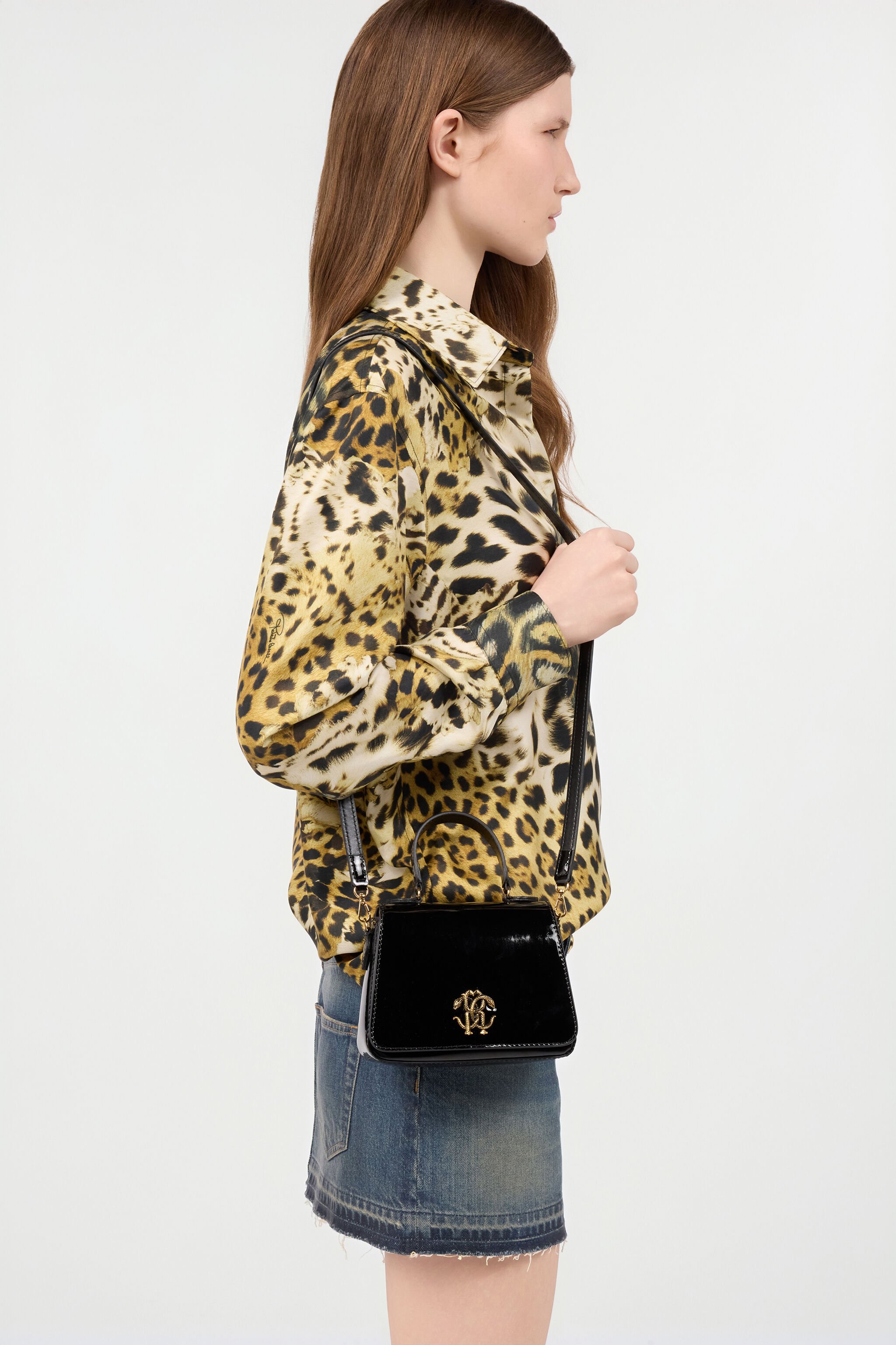 JU Mini Bag Mit Monogramm Mirror Snake BLACK UJB00B-ABJ04