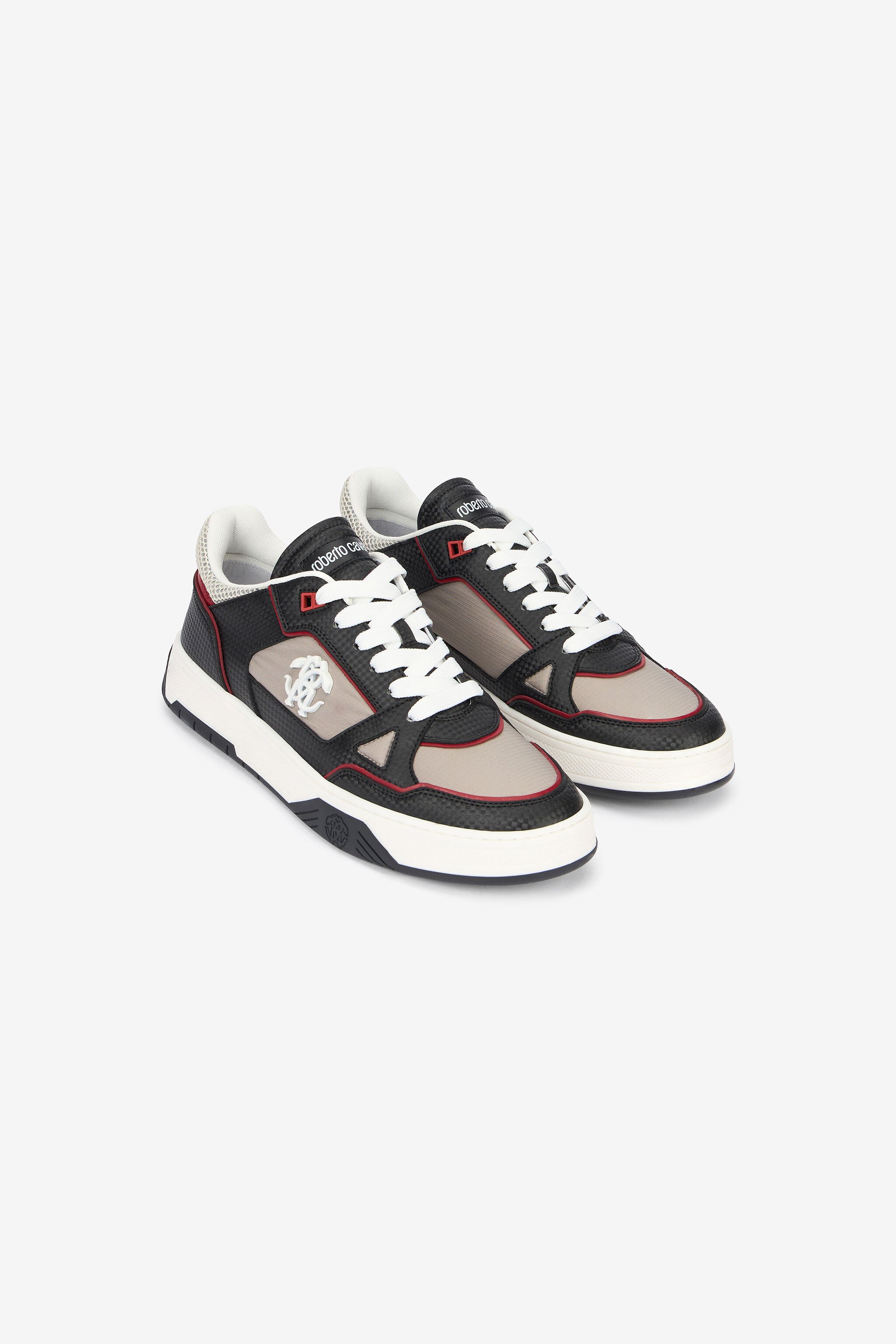 RC White and Black Sneakers with Mirror Snake Monogram Black/White URS057-ABC01