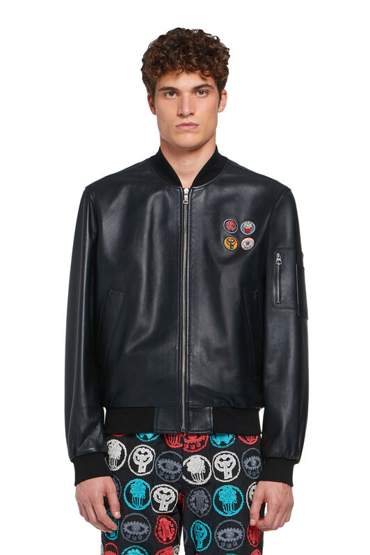RC Bomber in nappa con simboli portafortuna BLACK INP820-PN001