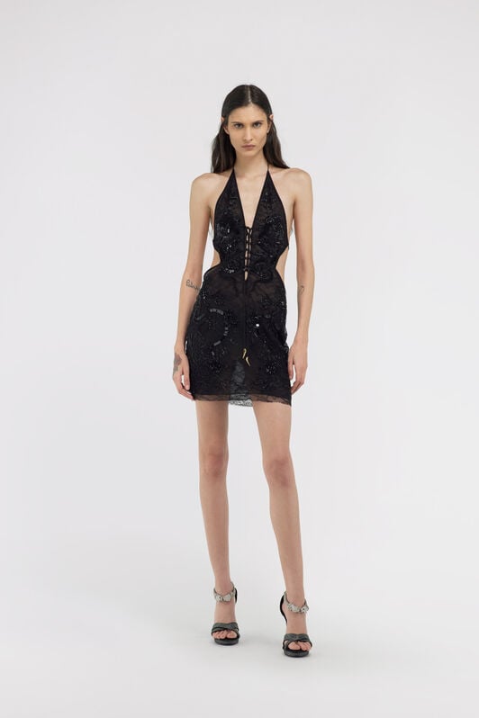 RC Embroidered dress Black SKR190-RT002