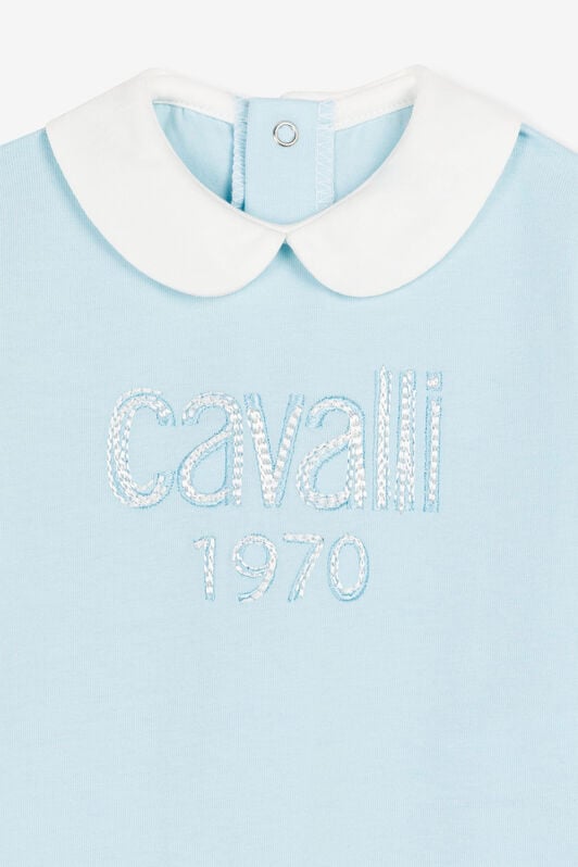 JU Logo-Embroidered Babygrow Light blue OJT833-ISA2J