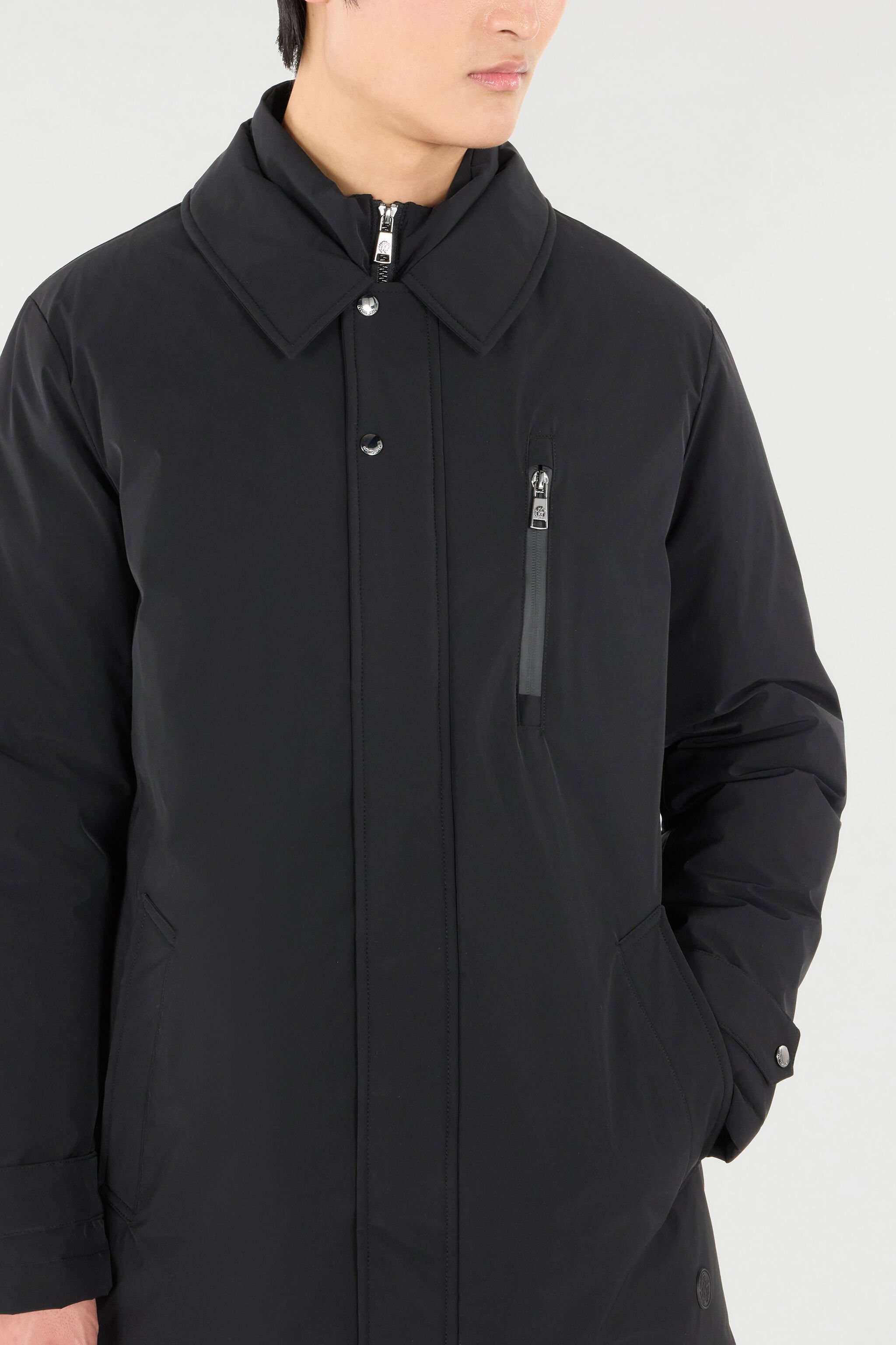 RC Chaqueta Acolchada Con Doble Cuello Negro OOT40D-SBO04