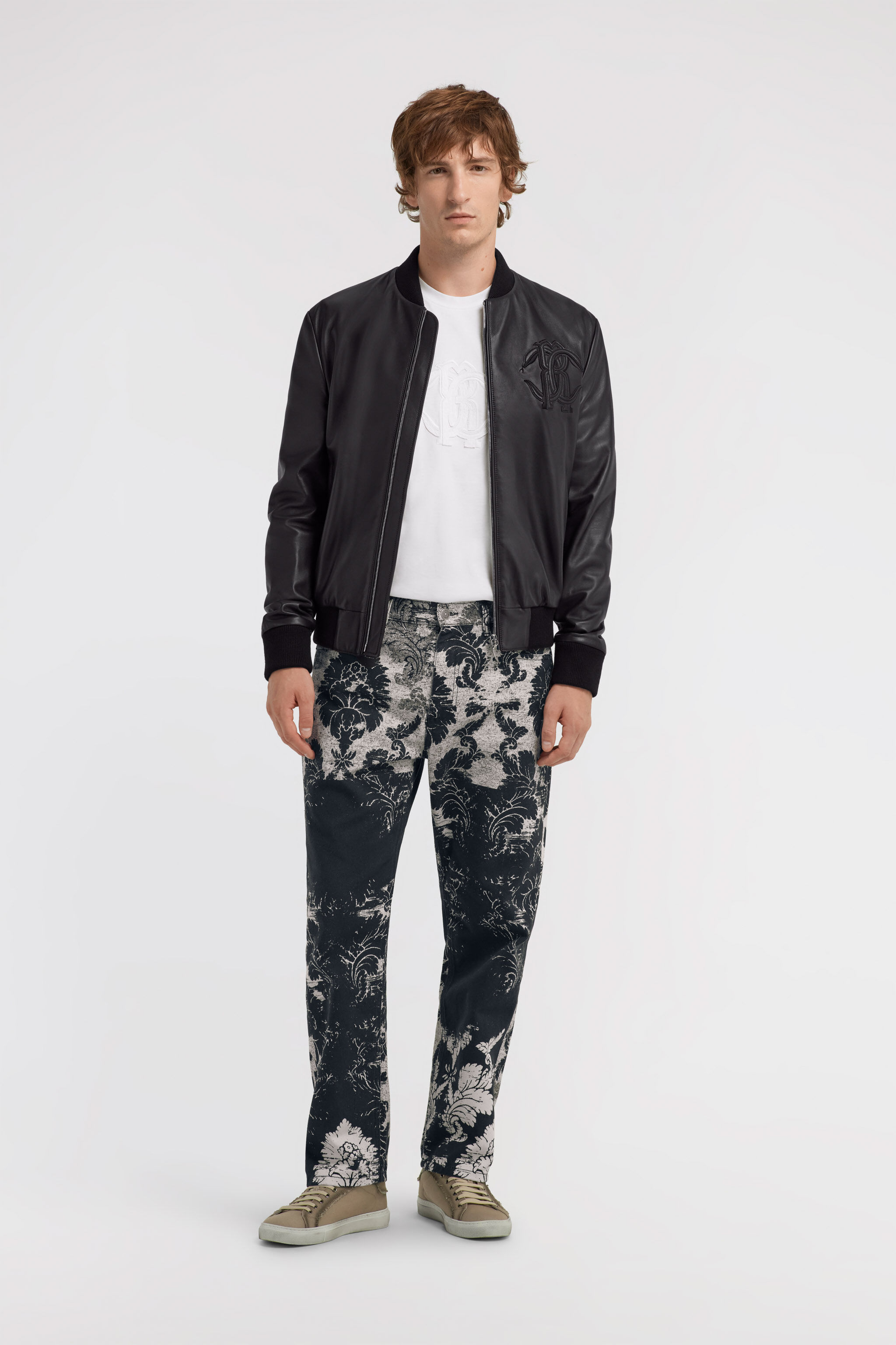 RC Bomber leather jacket Schwarz TRP860-PN002