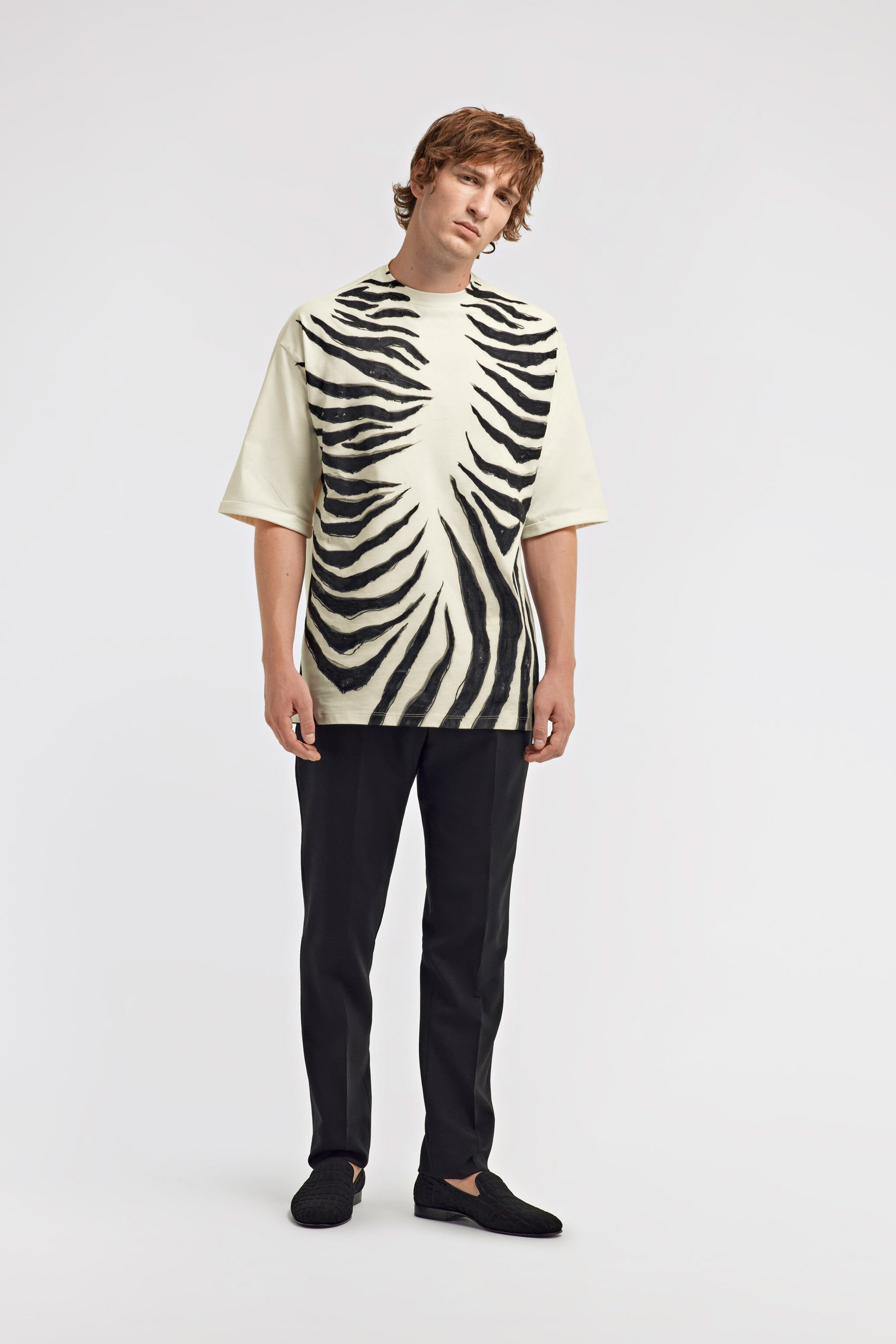 RC Zebra print T-shirt Elfenbein TRT62J-JD060