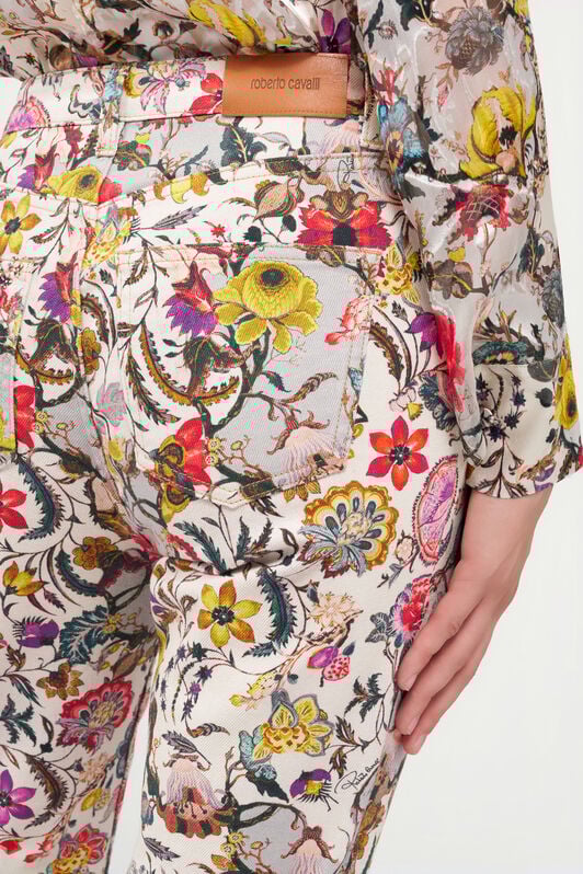 RC Pantaloni Flare con Stampa Florentine Flowers BEIGE WQJ221-DAR29