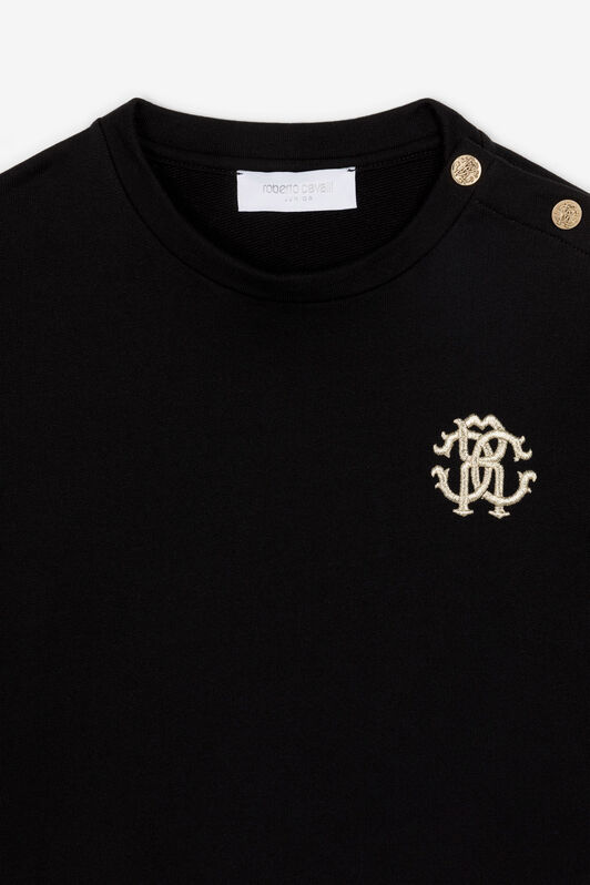 JU RC Monogram-Embroidered Cotton Sweatshirt JU RC Monogram-Embroidered Cotton Sweatshirt Black RJT935-CF050