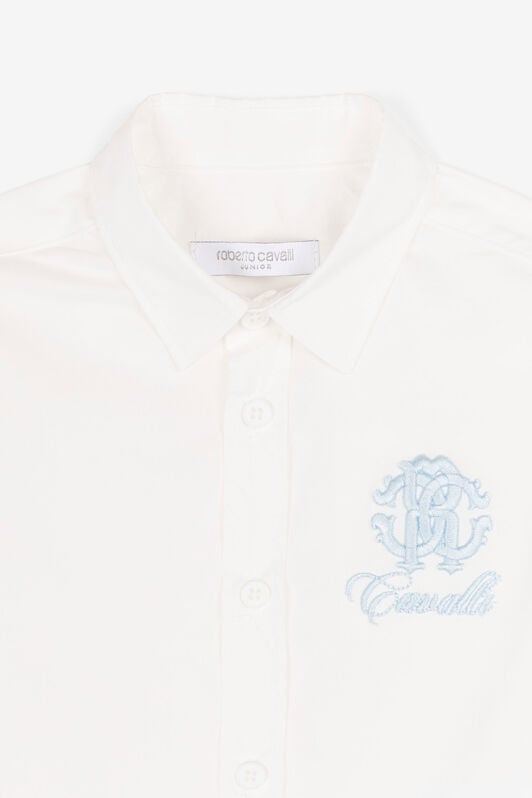 JU Logo-embroidered cotton shirt White QJT711-CH004