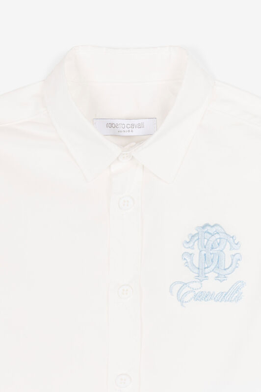 JU Logo-embroidered cotton shirt JU Logo-embroidered cotton shirt White QJT711-CH004