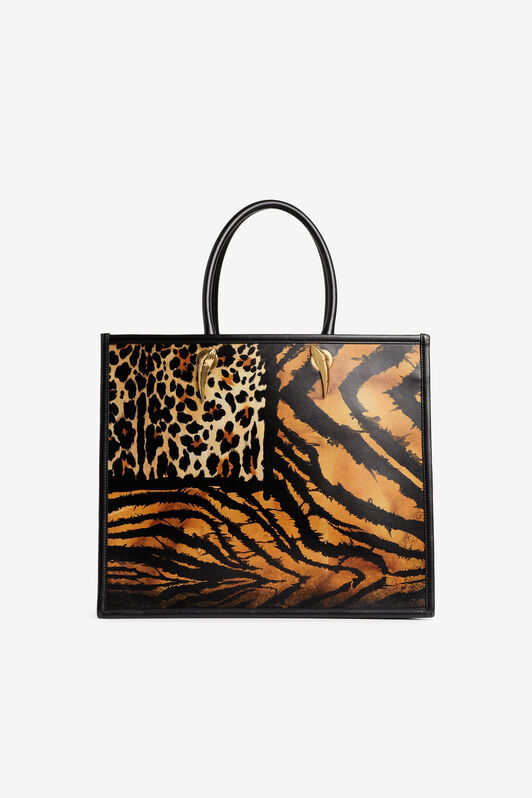 RC Borsa shopper con stampa Tiger Teeth RC Borsa shopper con stampa Tiger Teeth NEW TIGER/FLAG NQB00I-PZ896
