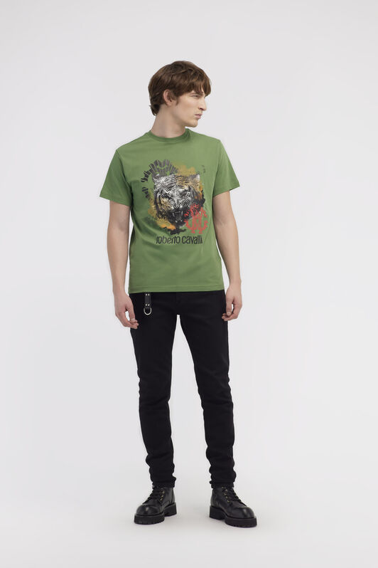 RC T-shirt with Jaguar logo and print Green NOT60A-JD060