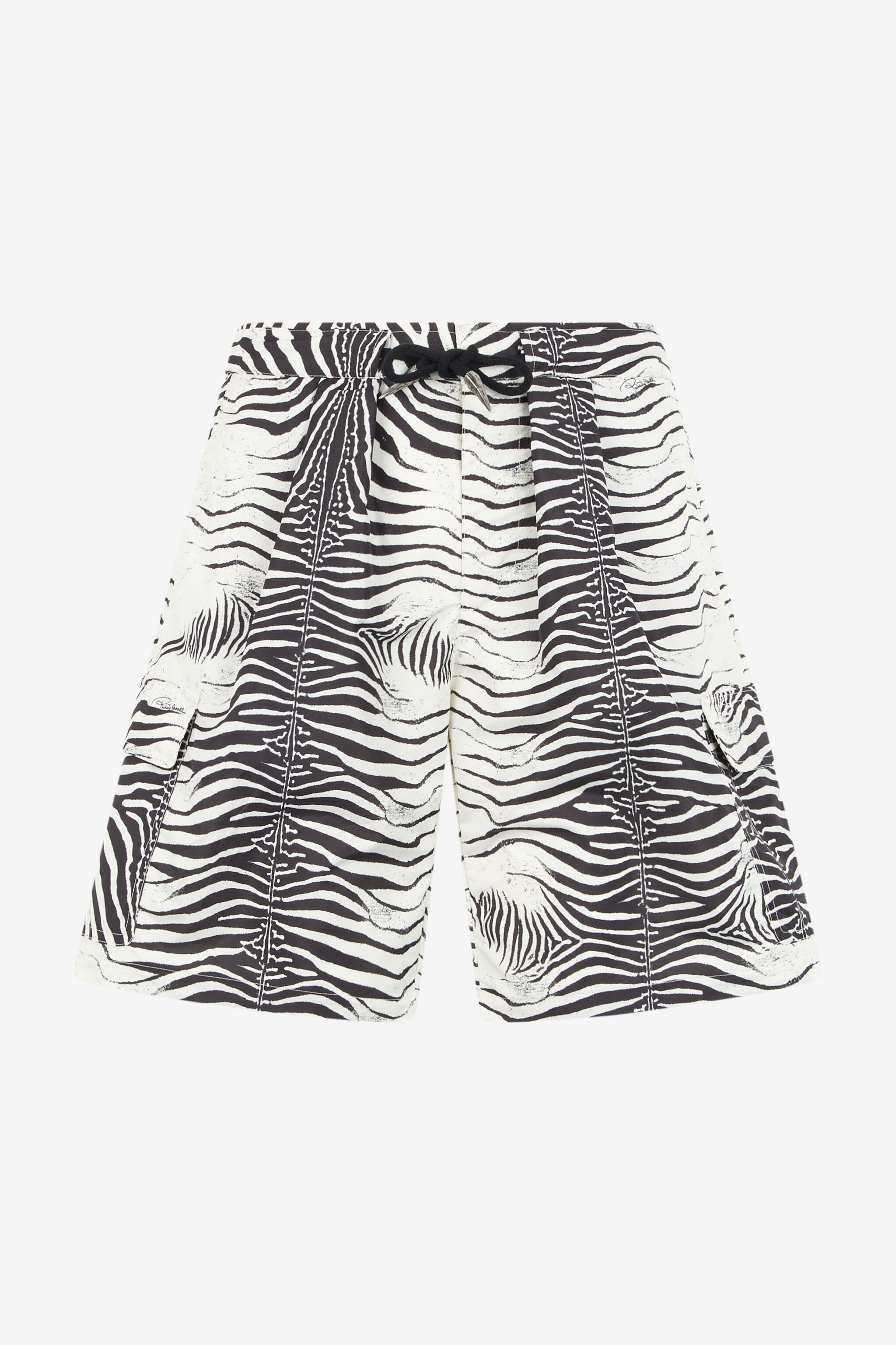 RC Zebra-Print Swim Shorts Black/White URH02M-5RN49