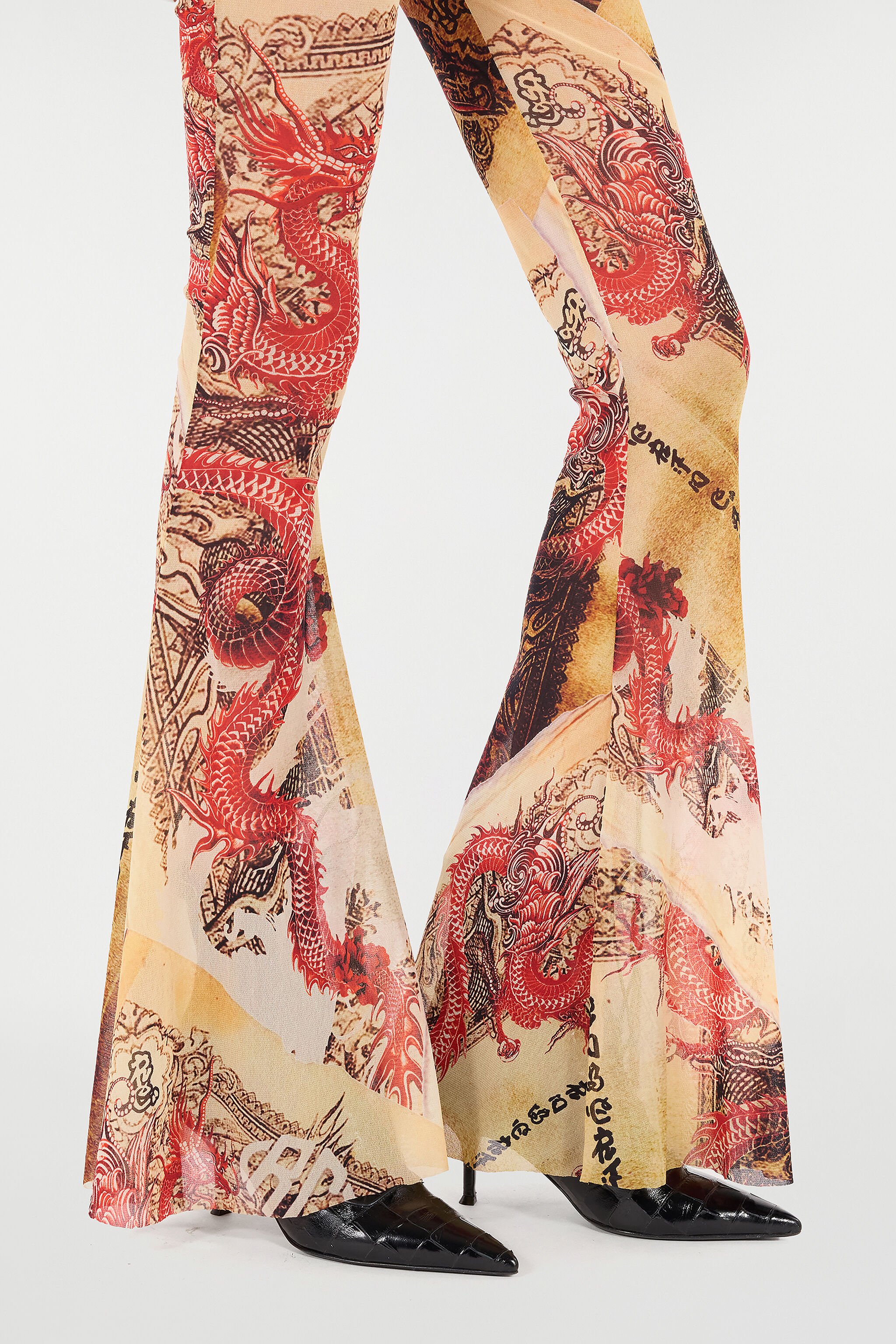 RC Pants with Oriental Print NATURALE/ROSSO VQT21A-TLQ00