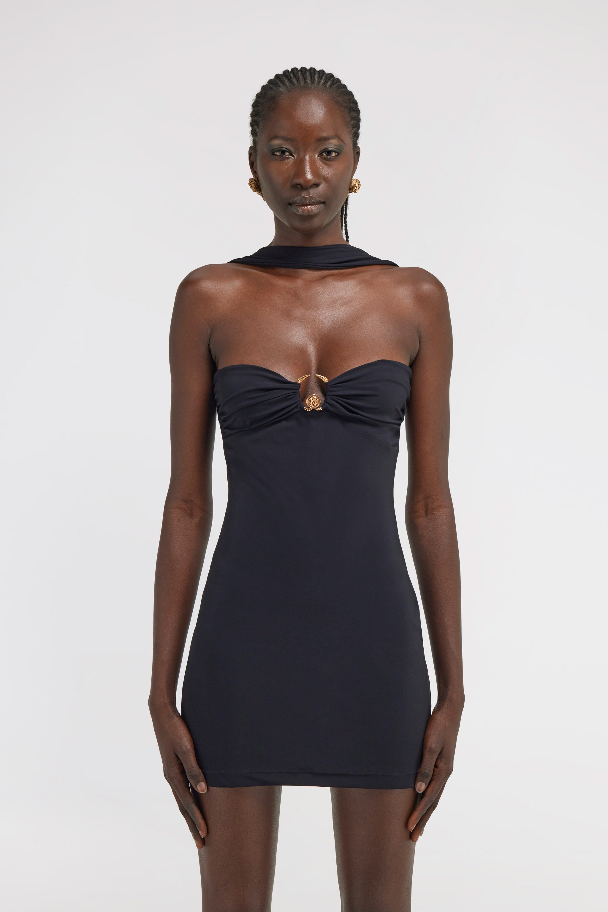 RC Black Dress Mini Halter Neck Noir TKT10H-LL006