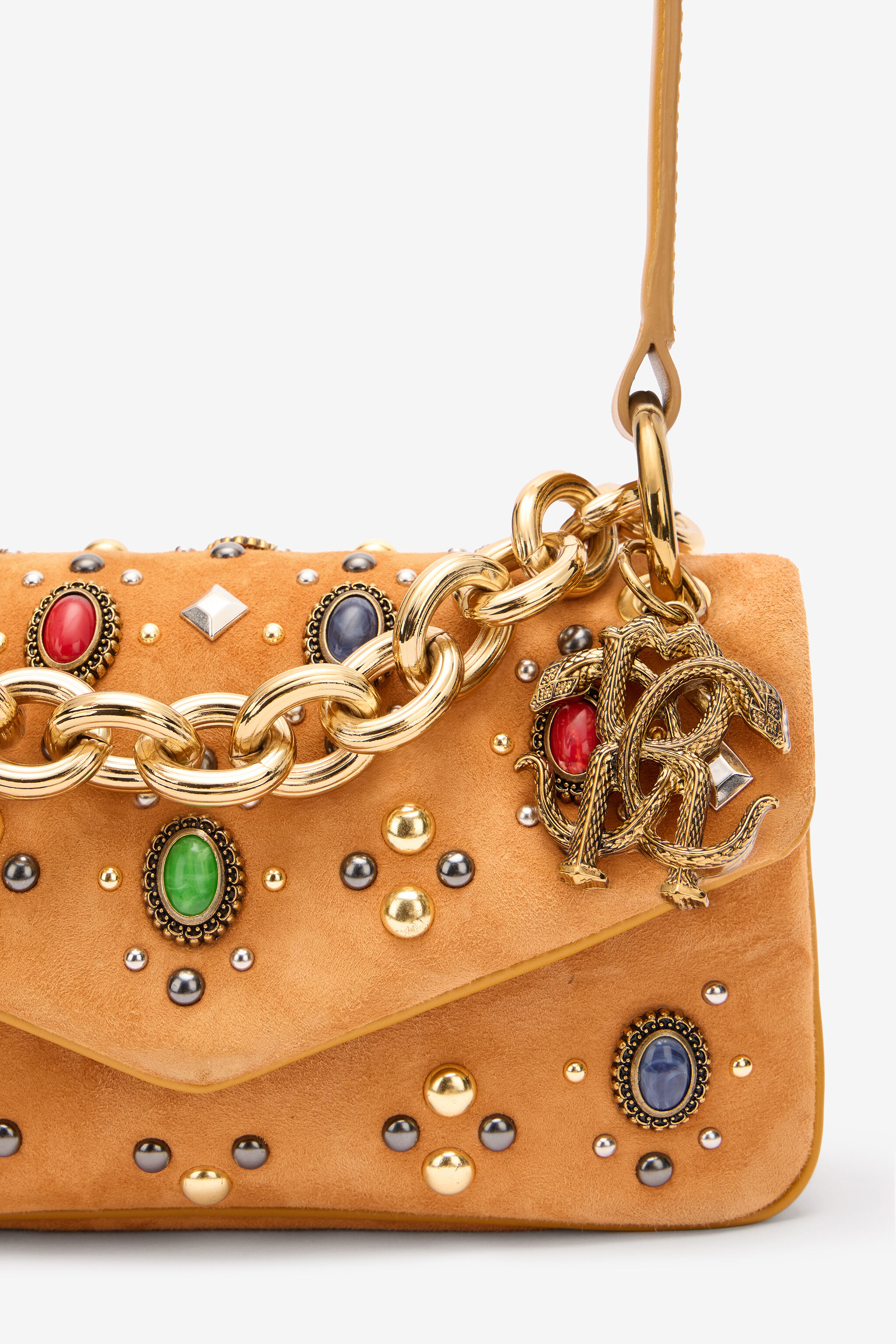 RC Small Bag with Stones and Chain Yellow VKB017-PC003