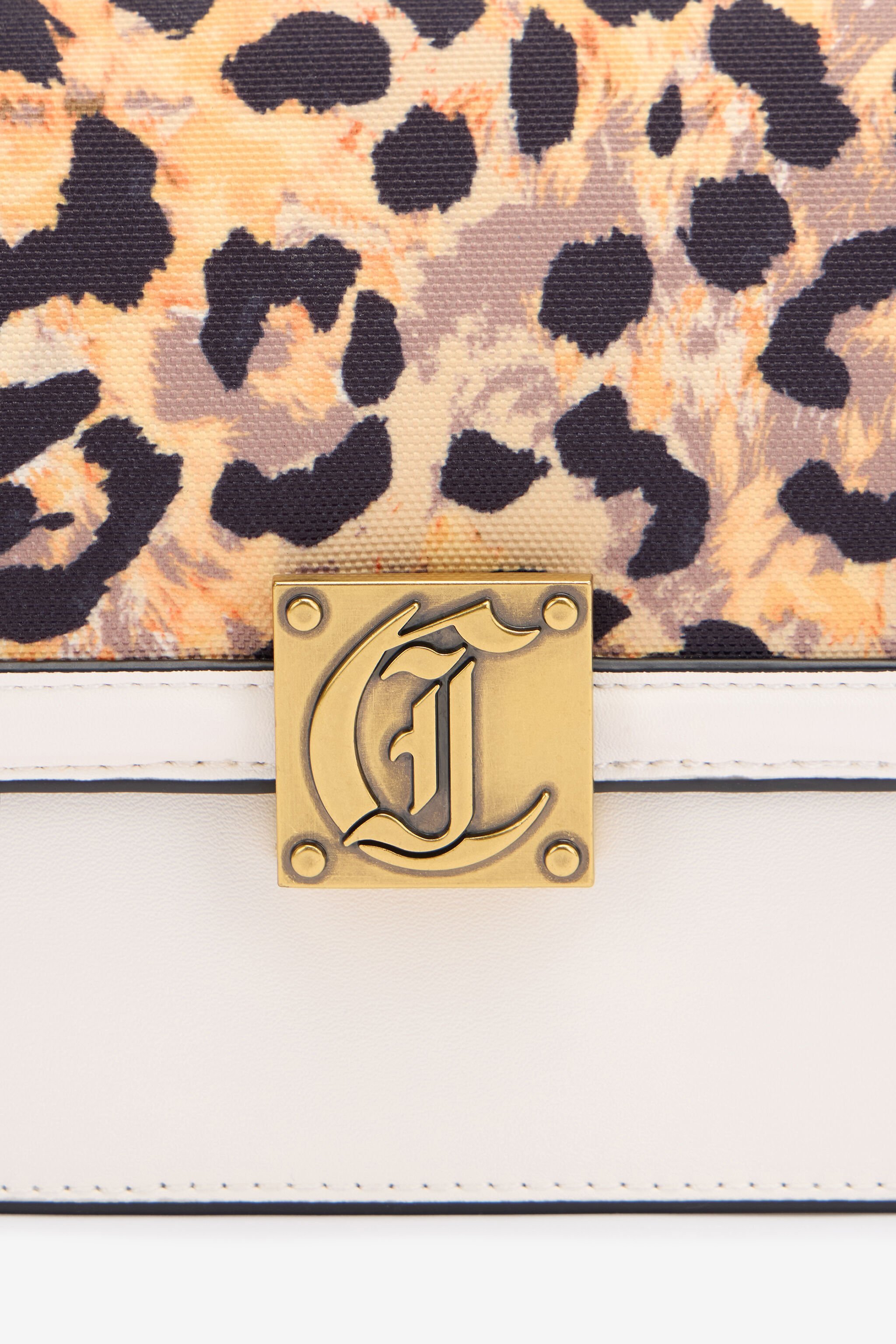 JC Sac À Imprimé Jaguar Skin Et Monogramme JC White, Gold SFB137-SF629