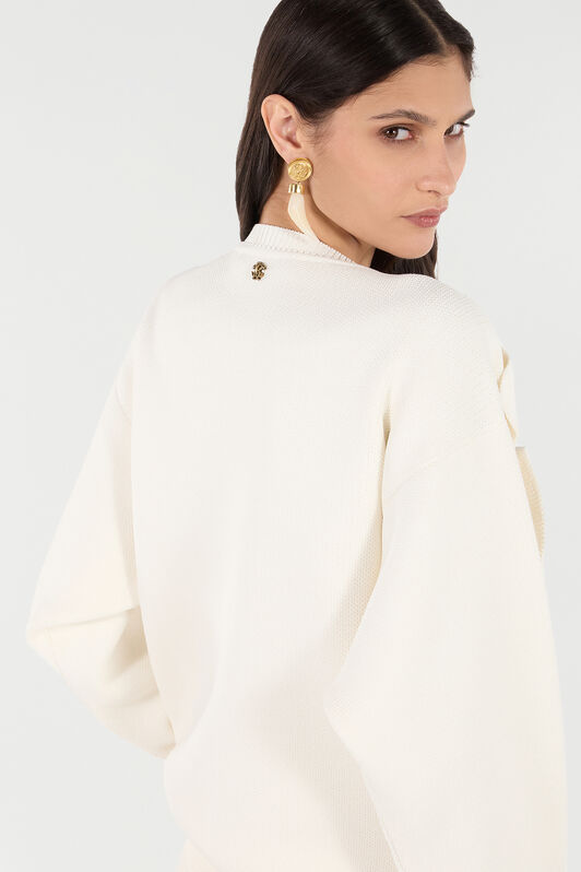RC Maglione Con Maxi Rosa Avorio UKM603-MH012