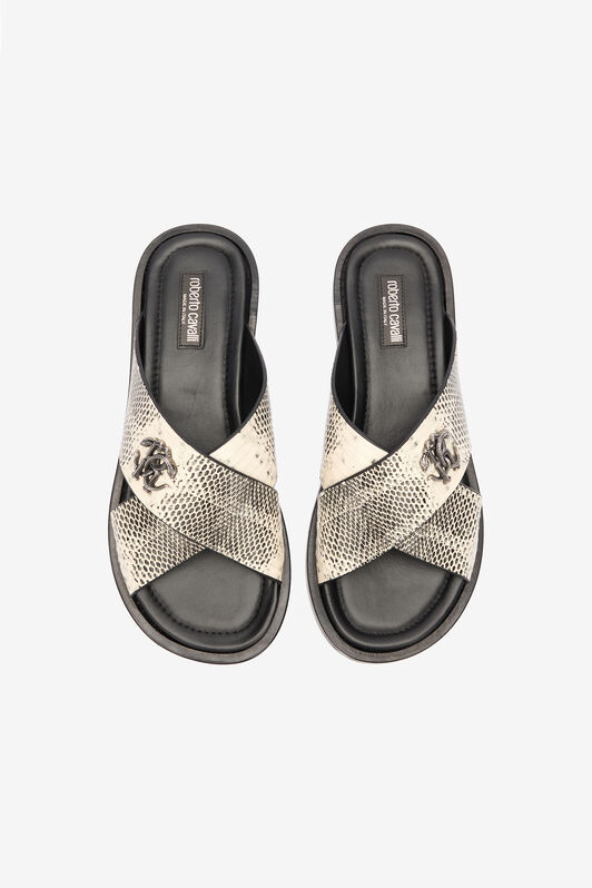 RC Slides Stampa Cobra E Monogram Mirror Snake Nero/Bianco URS021-PZU07