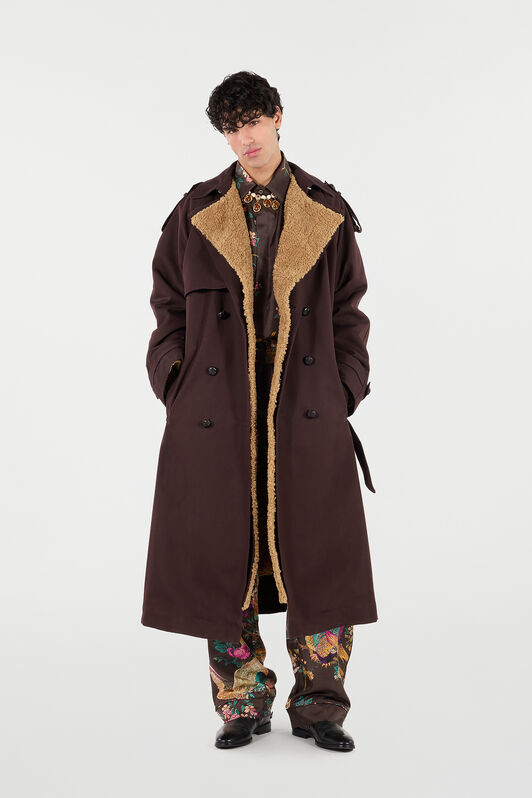 RC Long Trench Coat in Cotton RC Long Trench Coat in Cotton Brown VRT531-FN071