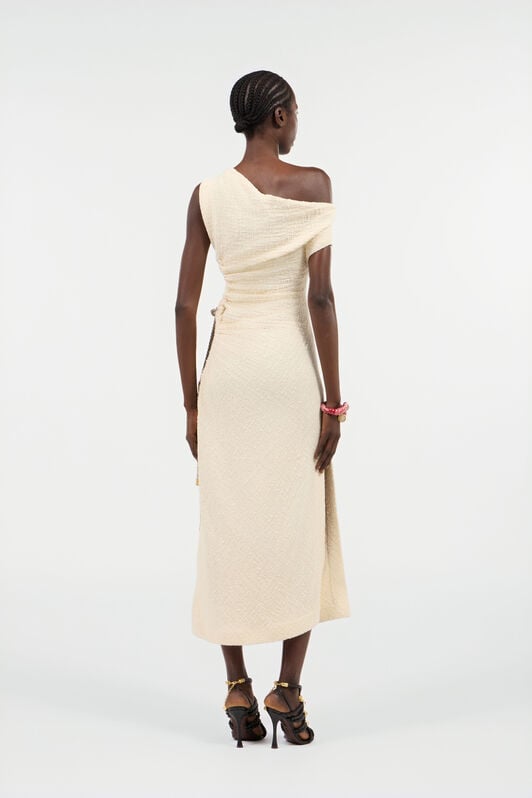 RC Abito Midi Monospalla Avorio con Cut-Out IVORY UWT121-TG001