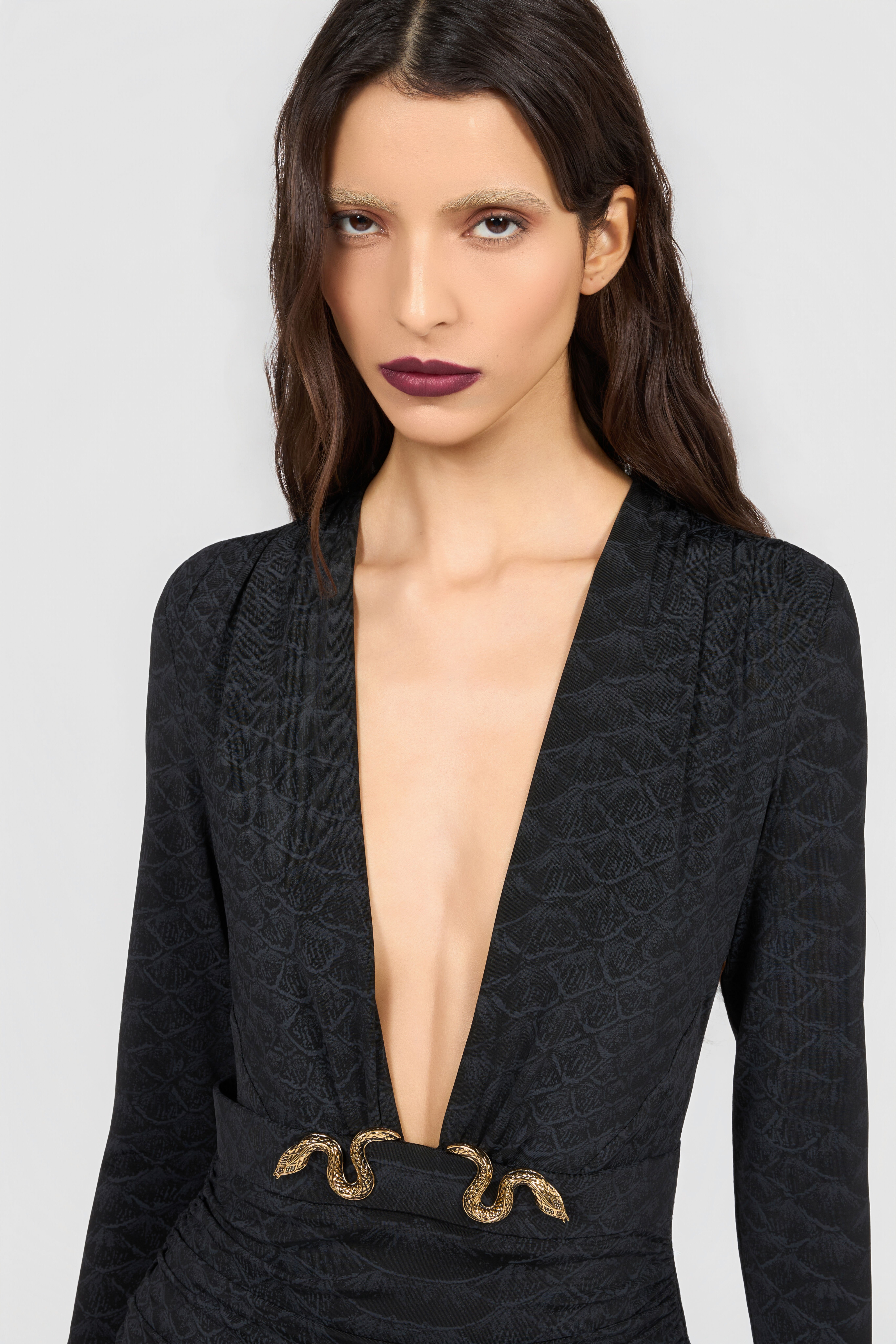 RC Robe Midi Imprimé Serpentine BLACK XQT122-NLS36