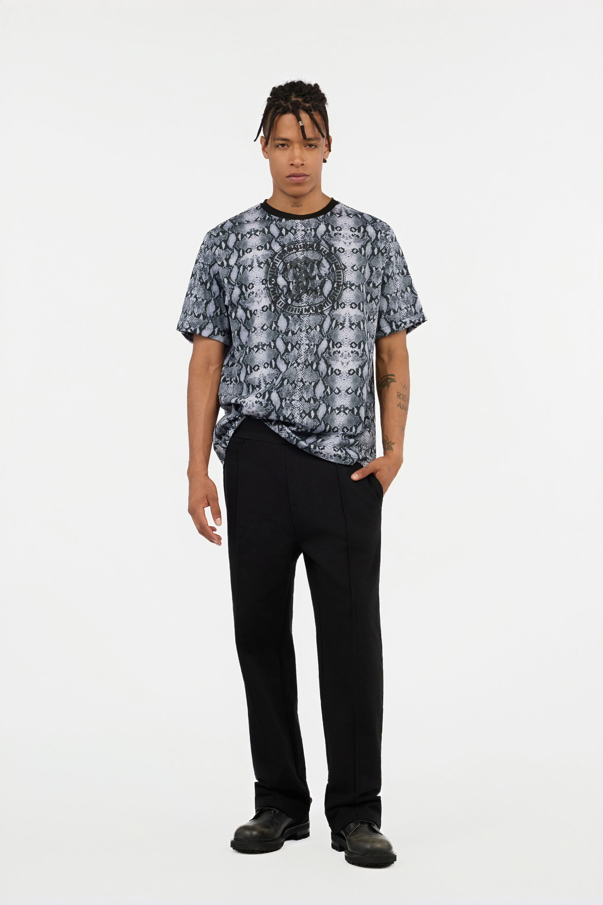 RC Python Print T-Shirt BLACK QOT62C-JFR25