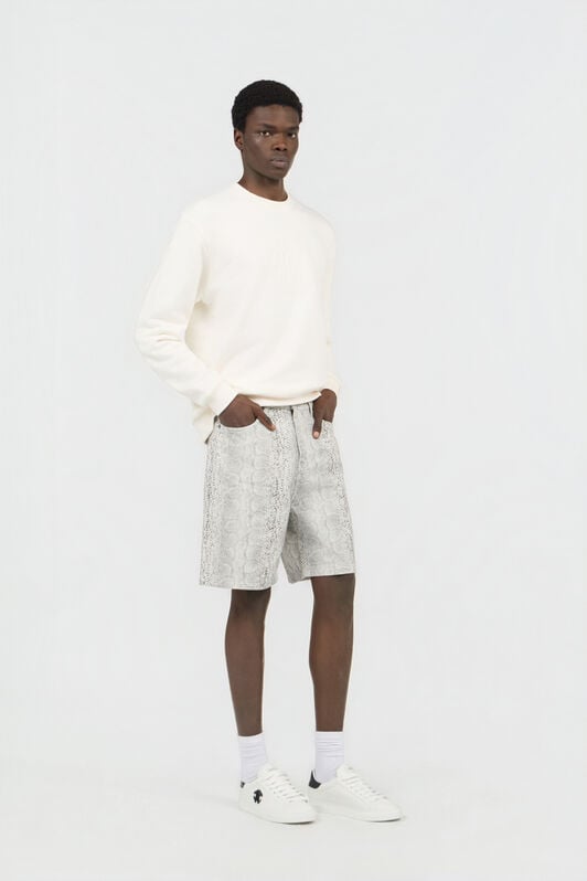 RC Shorts Vaqueros Con Estampado De Serpiente WHITE SOJ20H-DL008