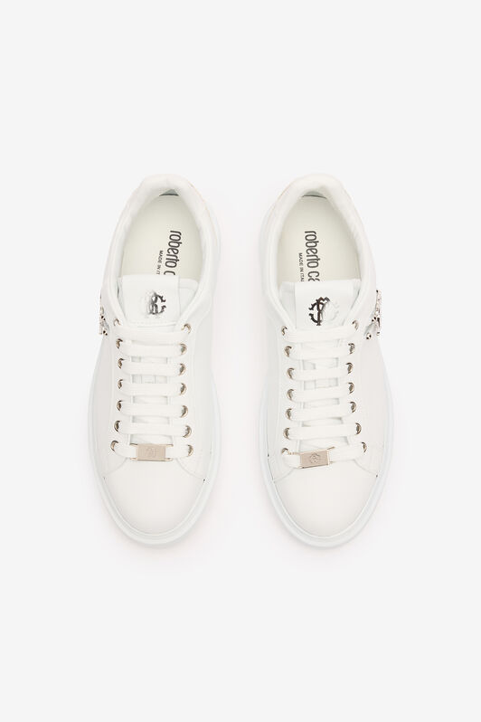 RC Leather Sneakers with Golden Details Weiß POS01E-PZ085