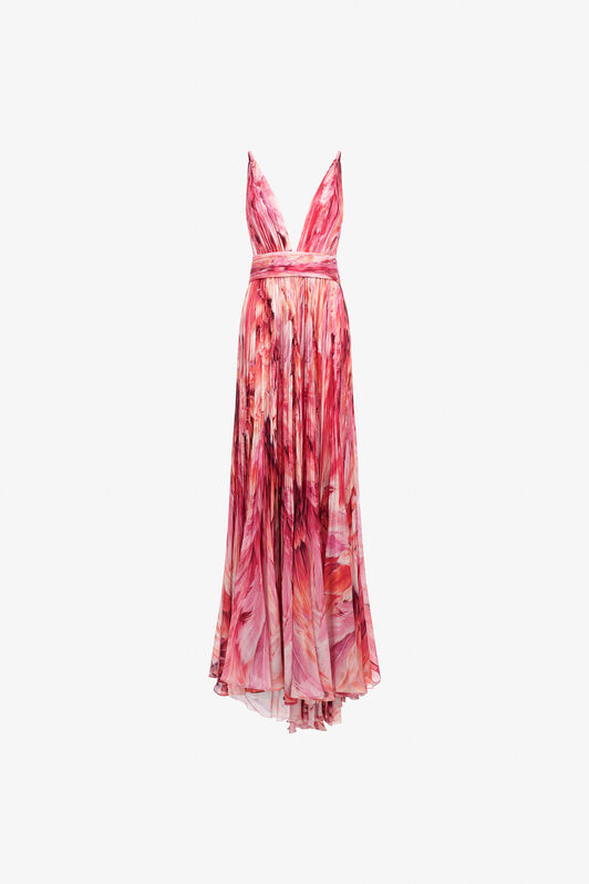 RC Long dress Plumage print RC Long dress Plumage print Fucsia SWT115-CTL71