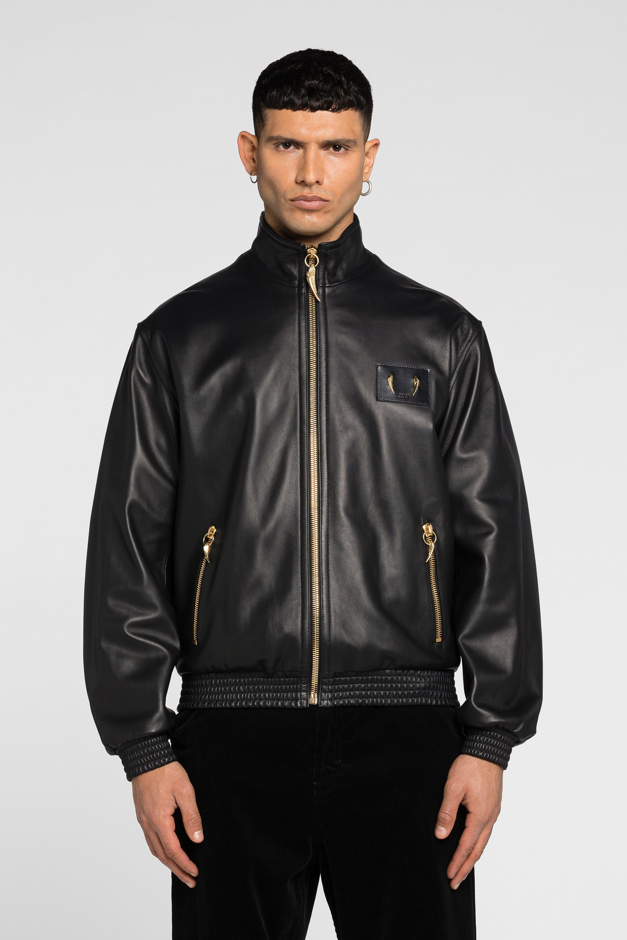 RC Bomber de cuero Tiger Tooth BLACK NNP817-PN001