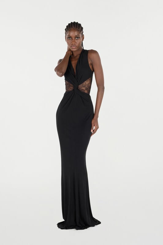 RC Extra Long Dress with Lace RC Extra Long Dress with Lace Black VKT138-JE034