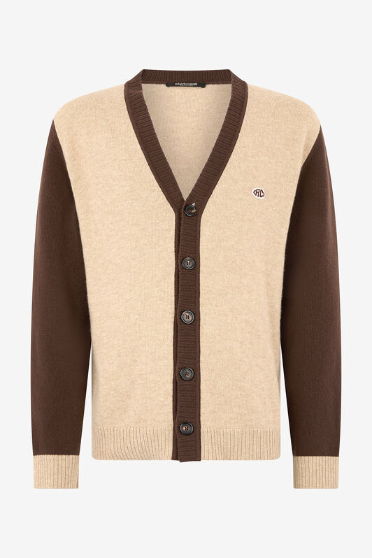 RC Cardigan Con Patch Monogram RC Marrone chiaro VRM670-MQ016