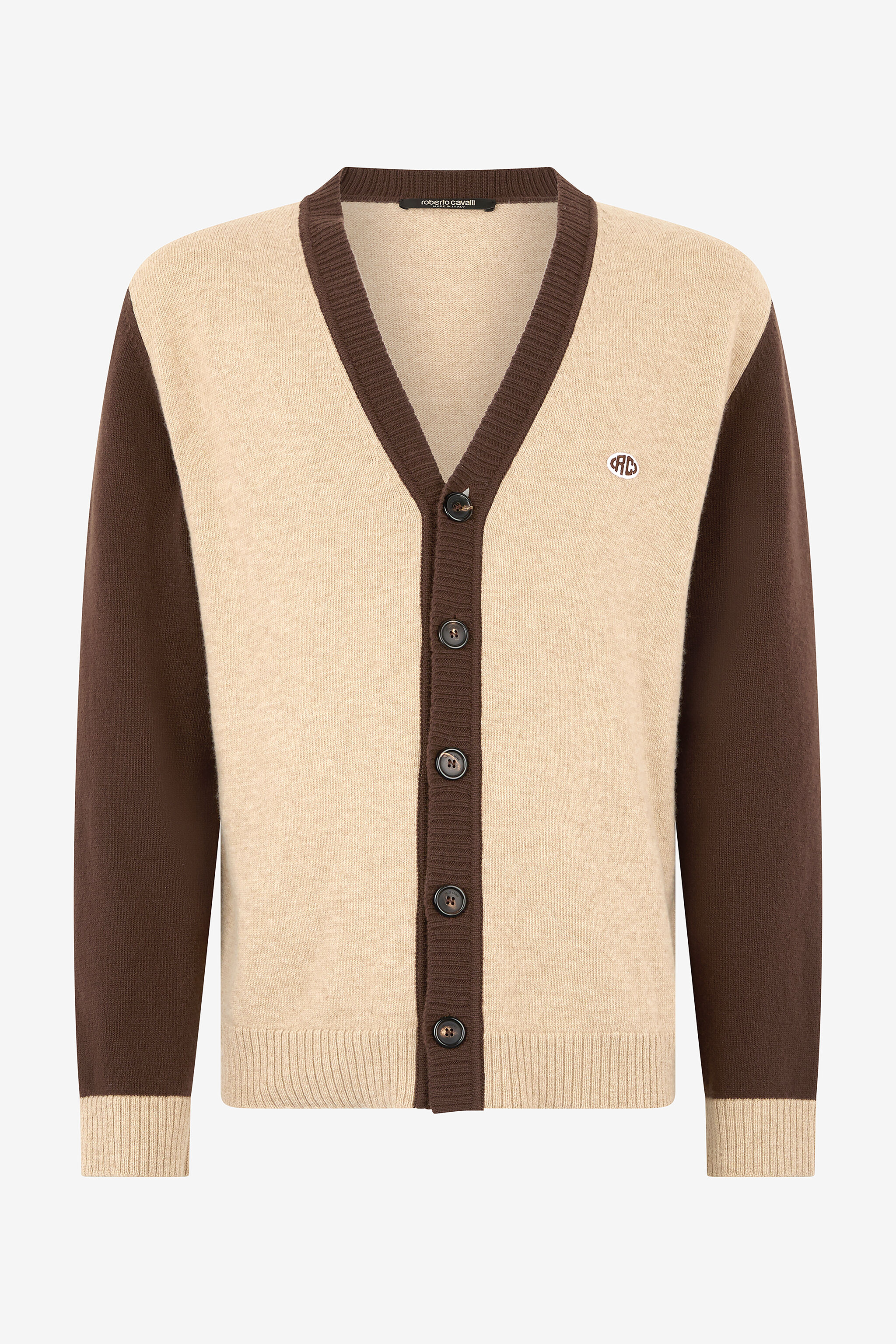 RC Cardigan Con Patch Monogram RC Marrone chiaro VRM670-MQ016