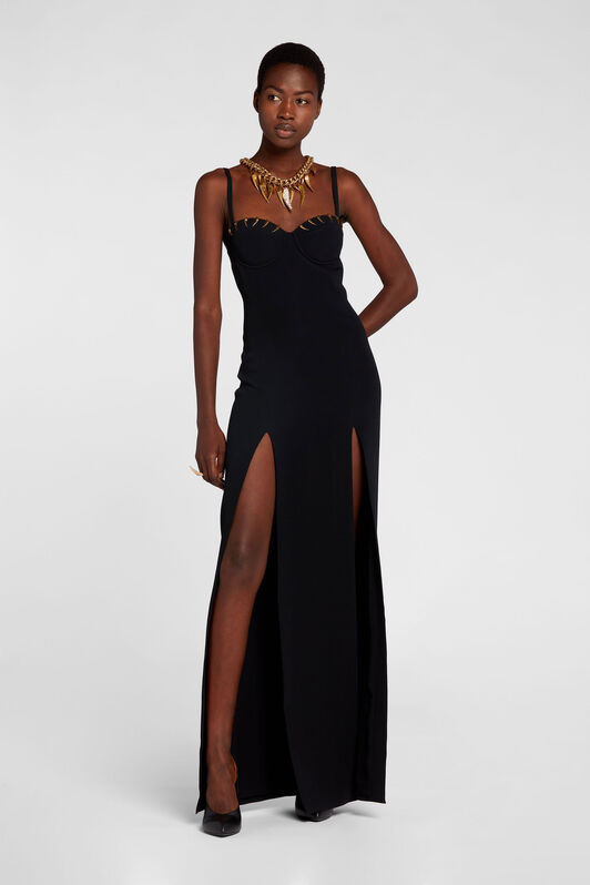 RC Tiger Tooth Bustier Dress BLACK NQT101-HR005