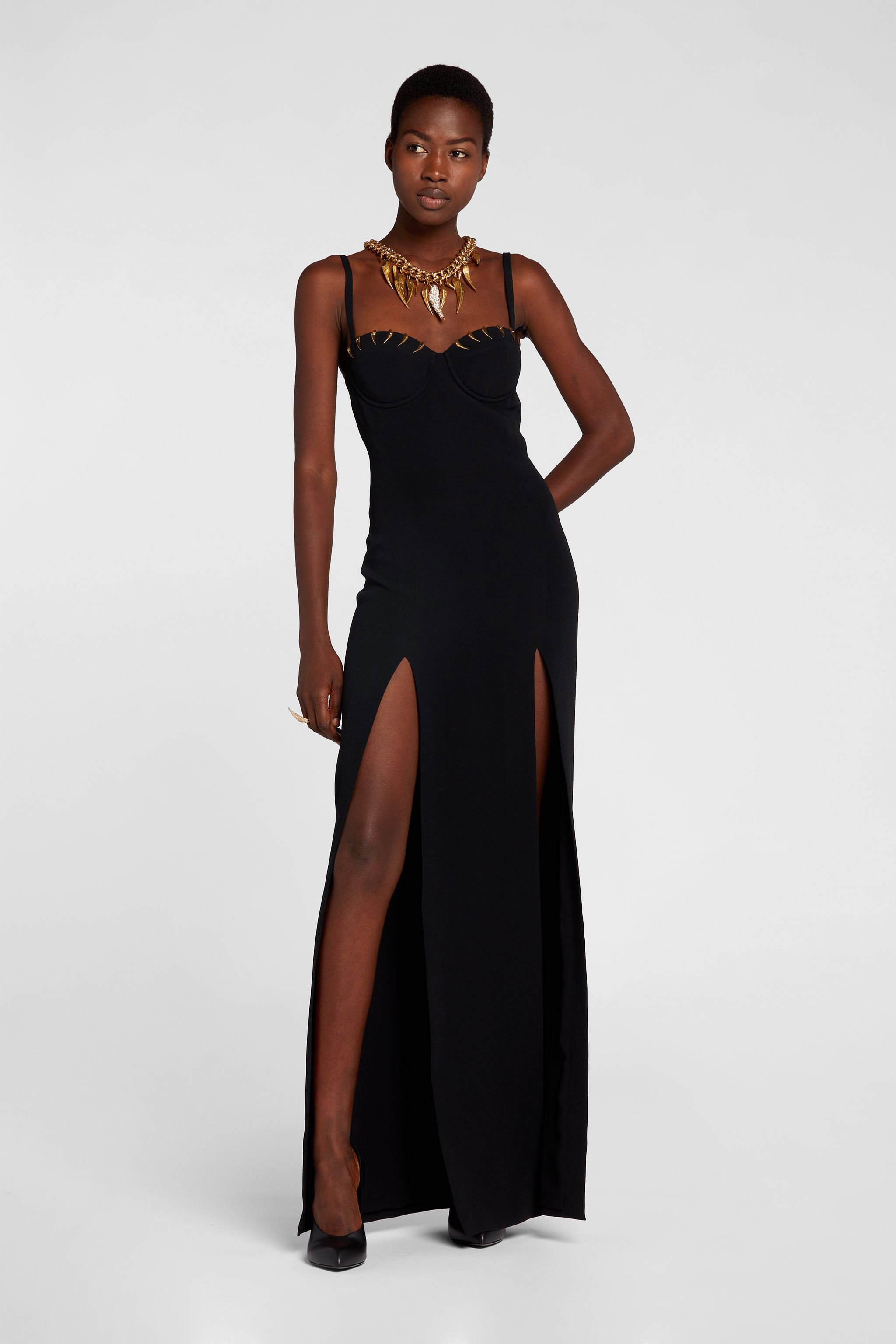 RC Tiger Tooth Bustier Dress BLACK NQT101-HR005