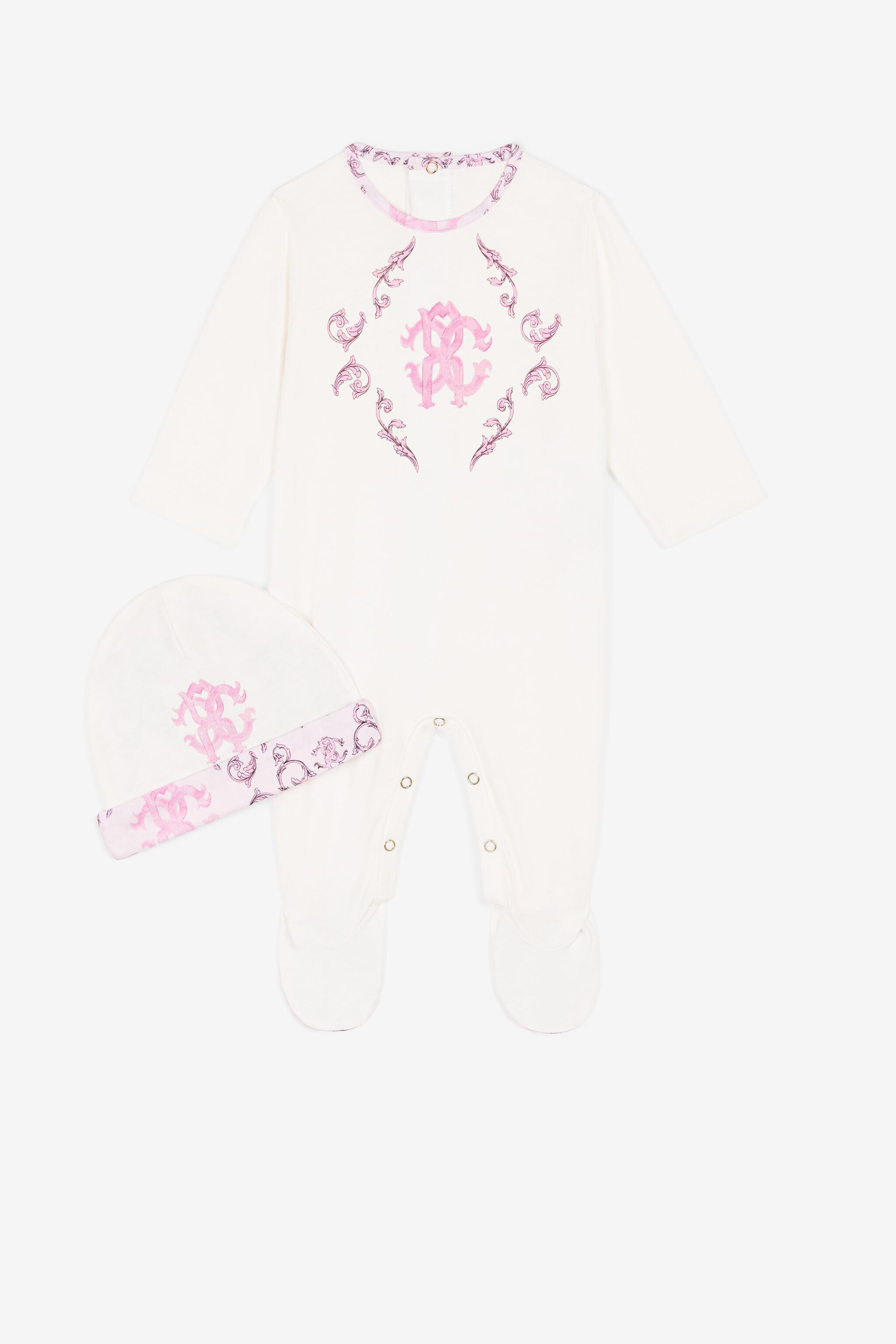 JU Conjunto para bebé con Monograma RC Rosa RJT853-JD001